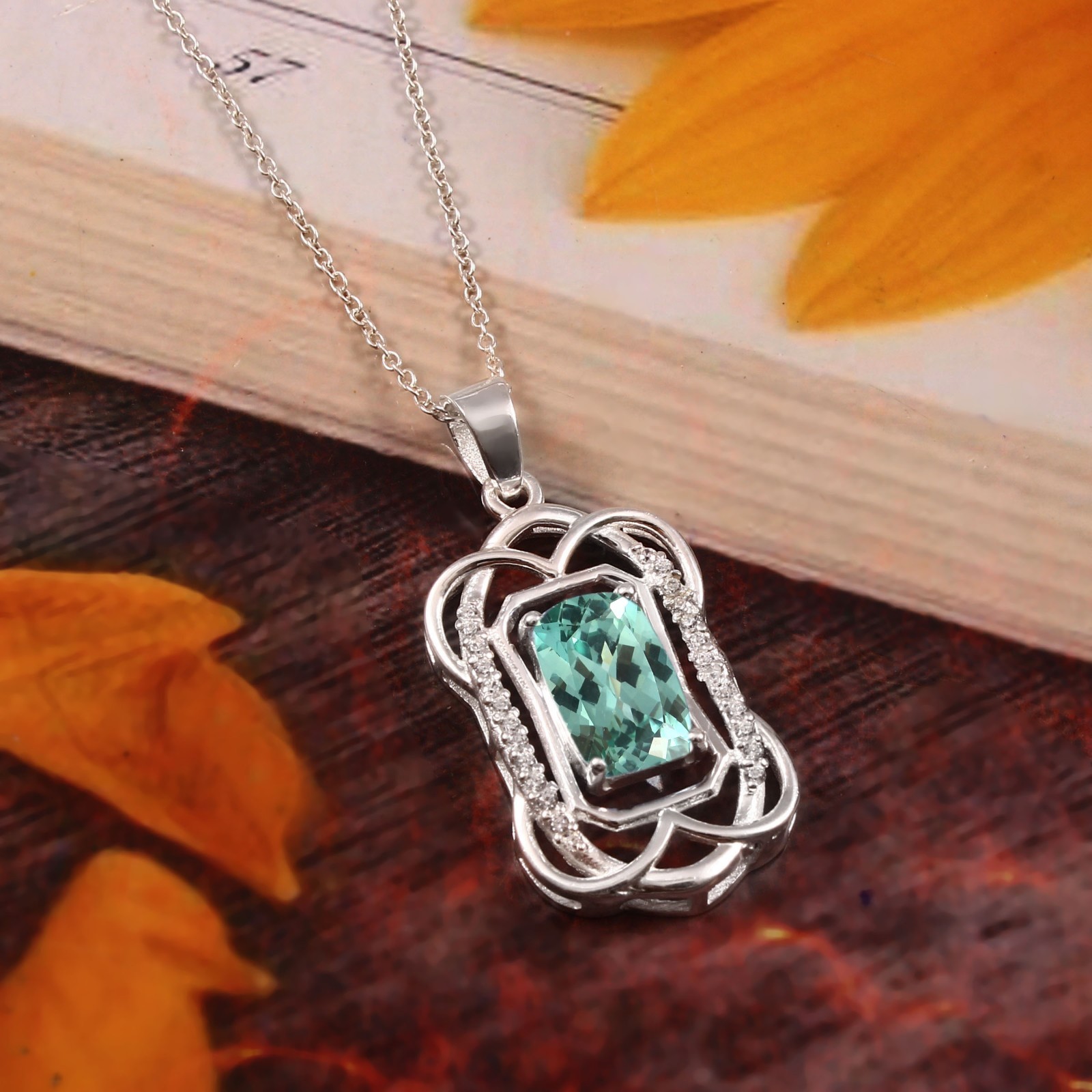 AAA 11×7 MM Green Spinel Cushion, 925 Sterling Silver Pendant, August Birthstone