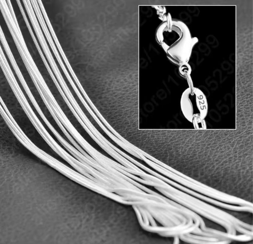 Chain Silver Necklace Rope Sterling Italian 16-30in Unisex Women Stainless Steel
