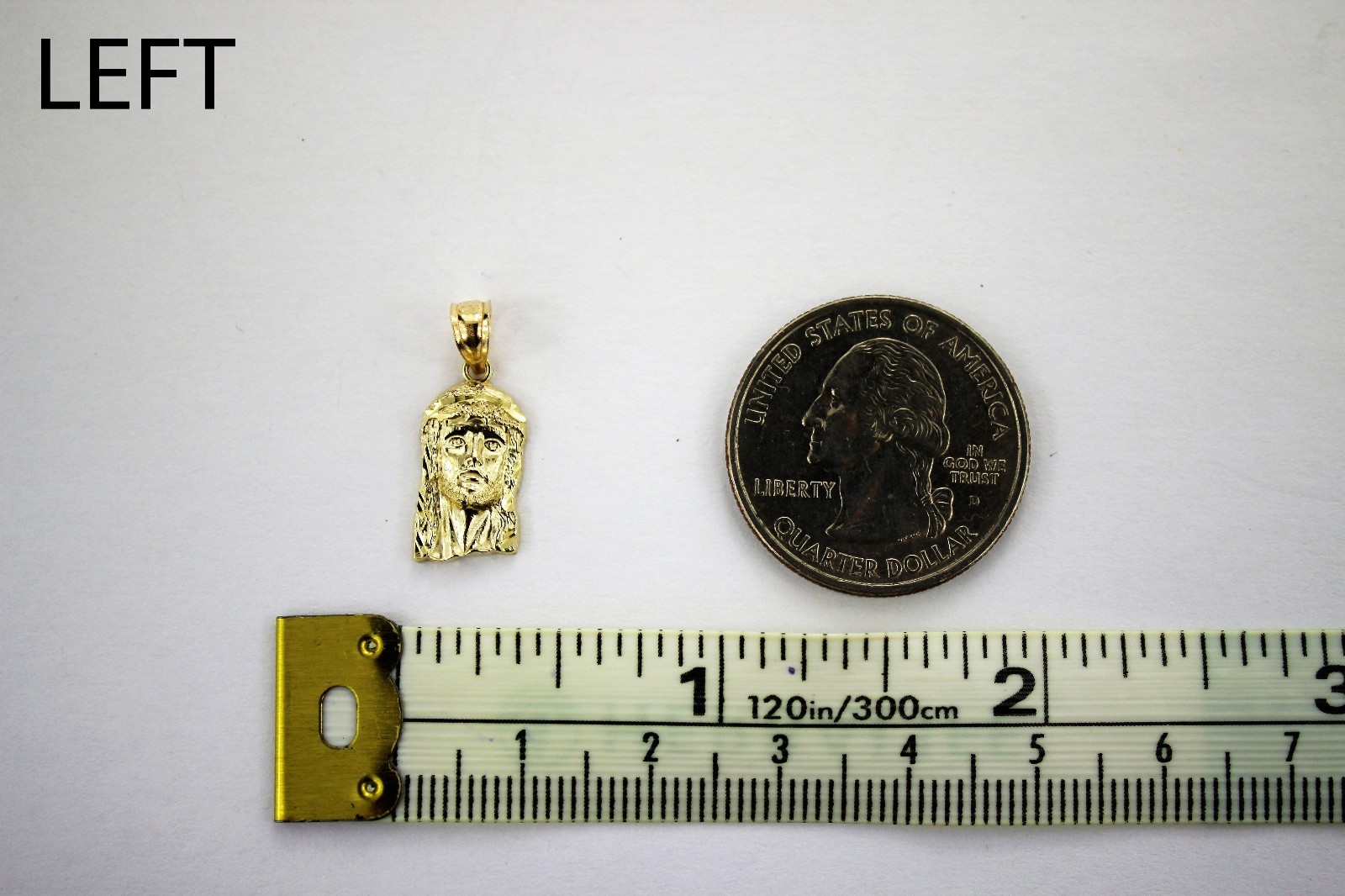 10K Yellow Gold Jesus Face Pendant Charm Diamond Cut 5 Sizes