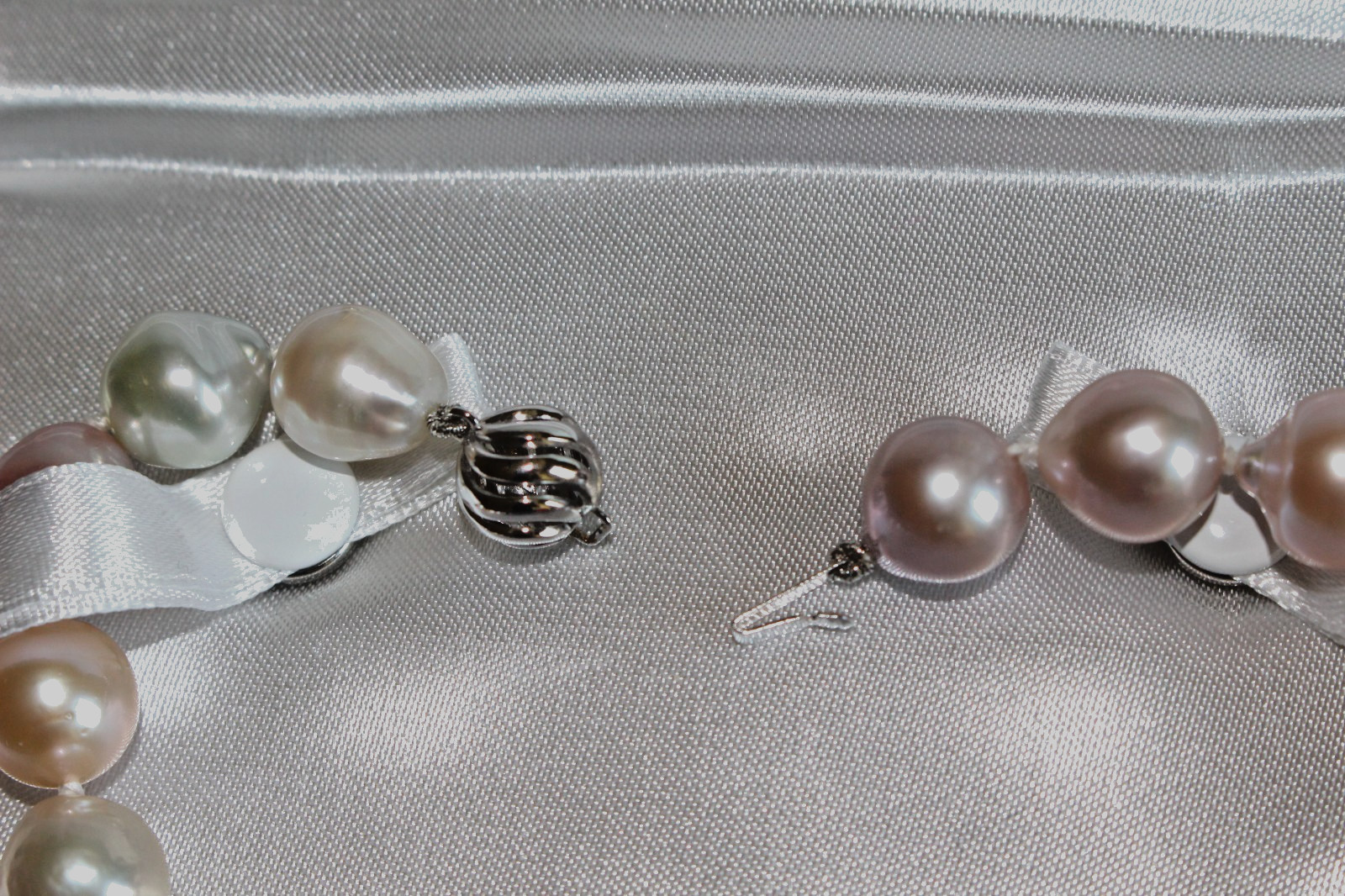 10-13mm Multi-Color Cultured Rare KASUMIGA PEARL 14K White Gold 20″ Necklace