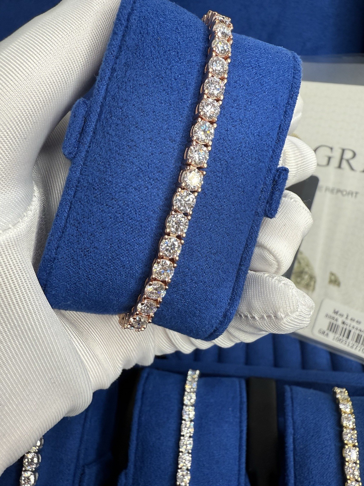 Full Real Moissanite Tennis Bracelet 18k Rose Gold Plated Jewelry