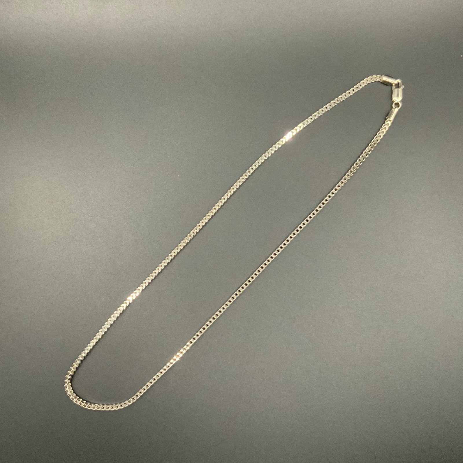 Sterling Silver Franco V Box Chain Necklace – 16” 2.5mm 7.1g – Italian Made