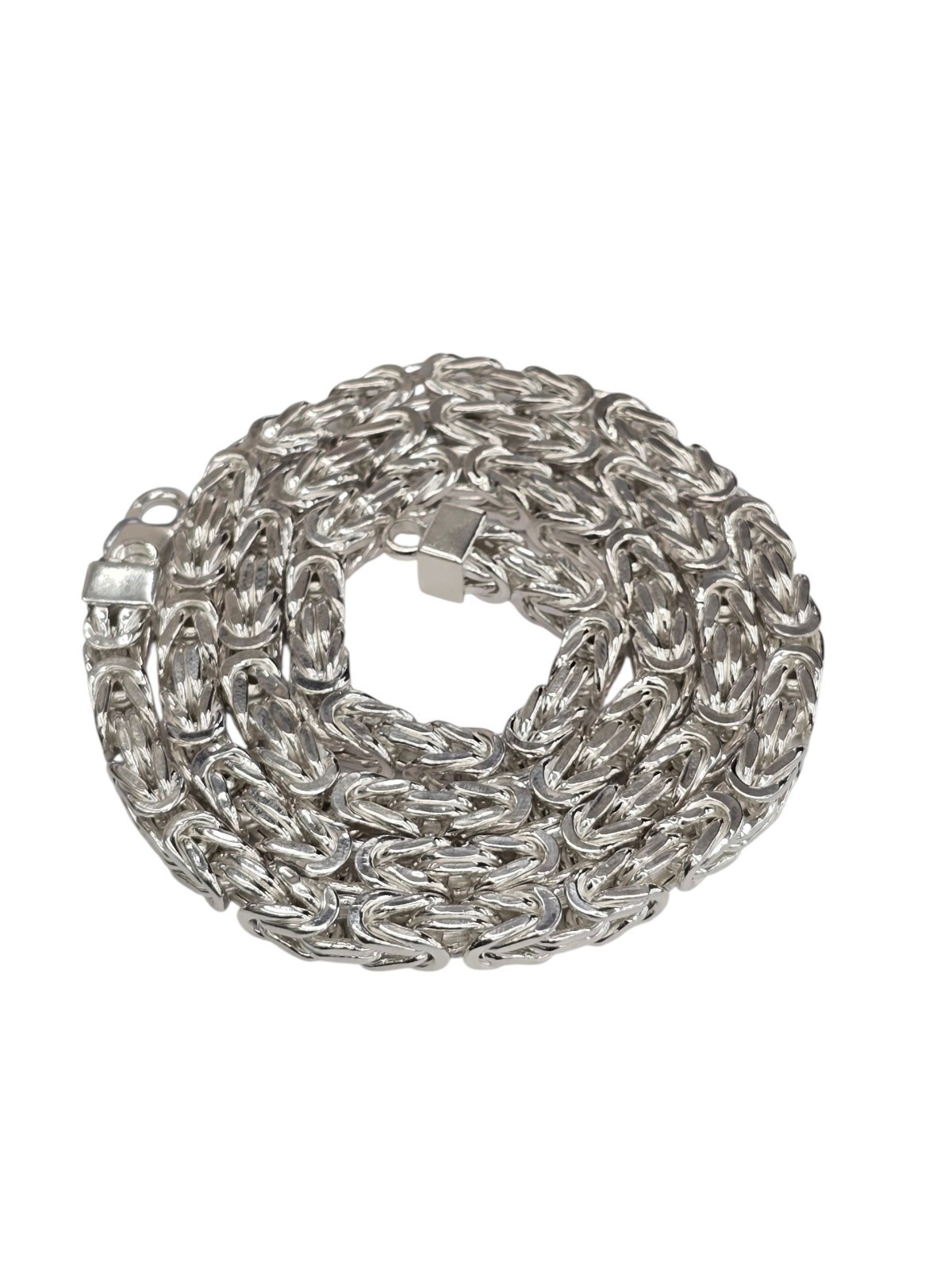 925 Sterling Silver Byzantine Chain 6.5 MM for Men and Women