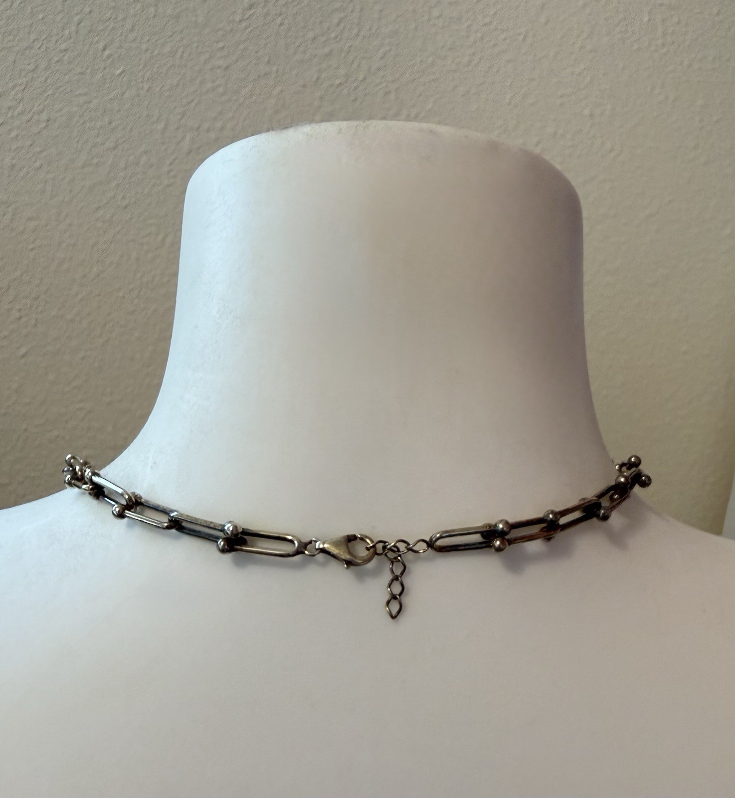Gold Vermeil Sterling Silver Bar & Bead Link Chain Necklace