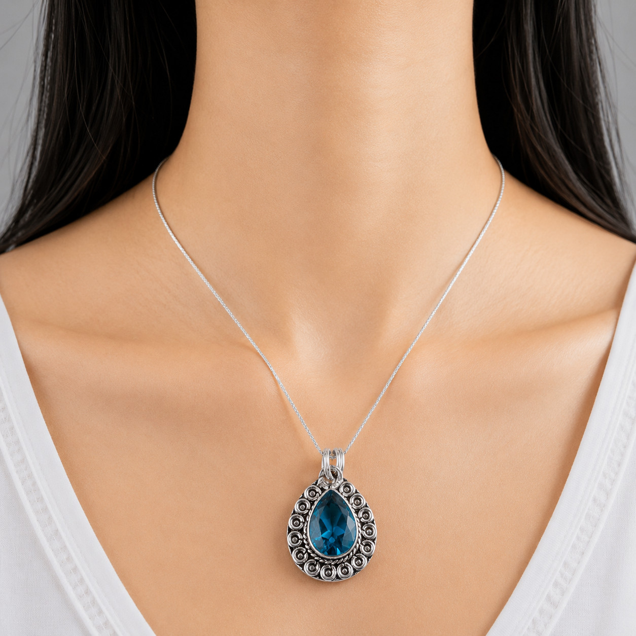 Apatite Gemstone Jewelry 925 Silver Handmade Dainty Pendant 1.02″ For Girlfriend