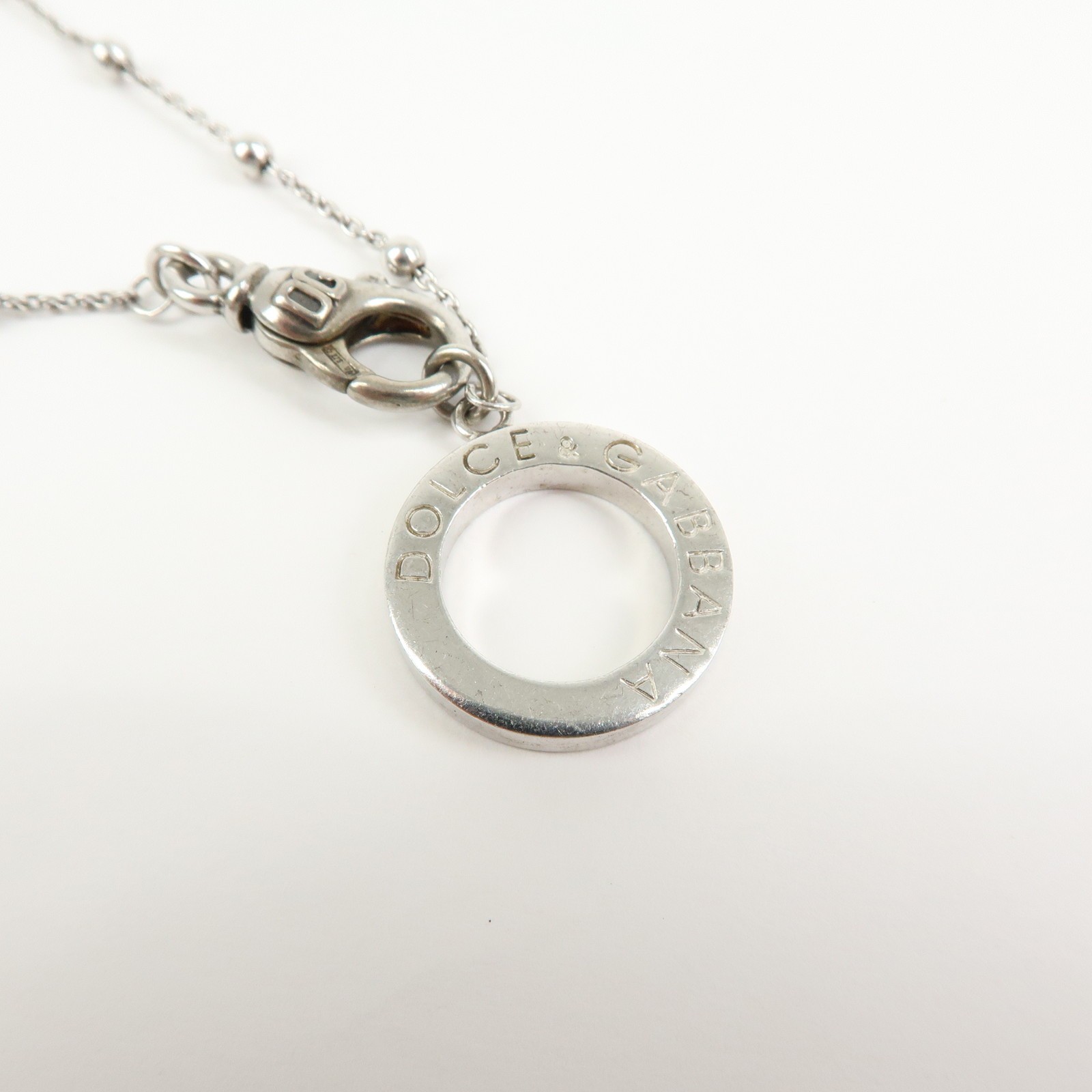 Dolce & Gabbana Sterling Pendant Necklace SV925 Silver Authentic Used F/S