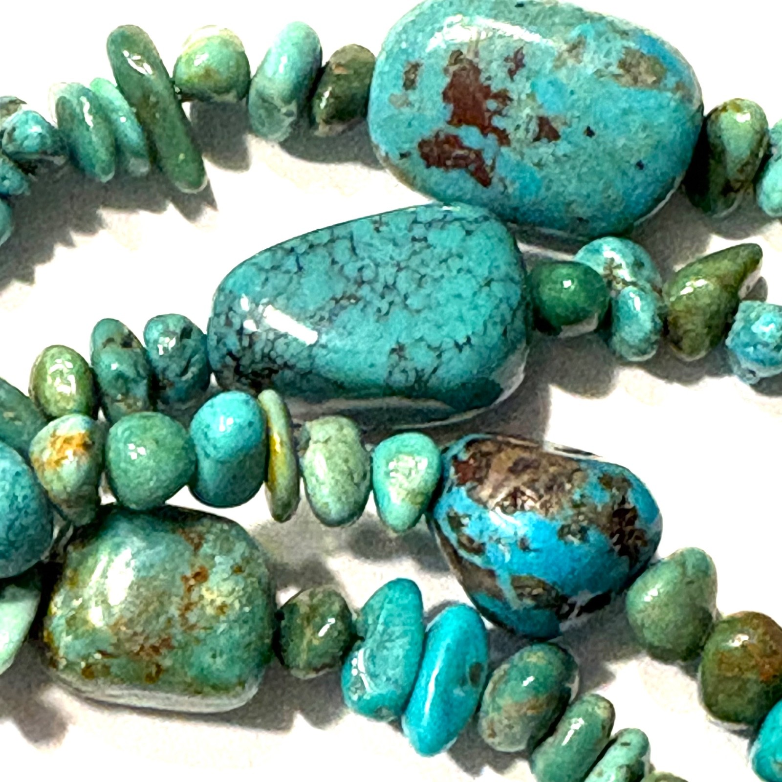 Jay King 42” Long Turquoise Nugget Necklace (& Free Dangle Pierced Earrings)