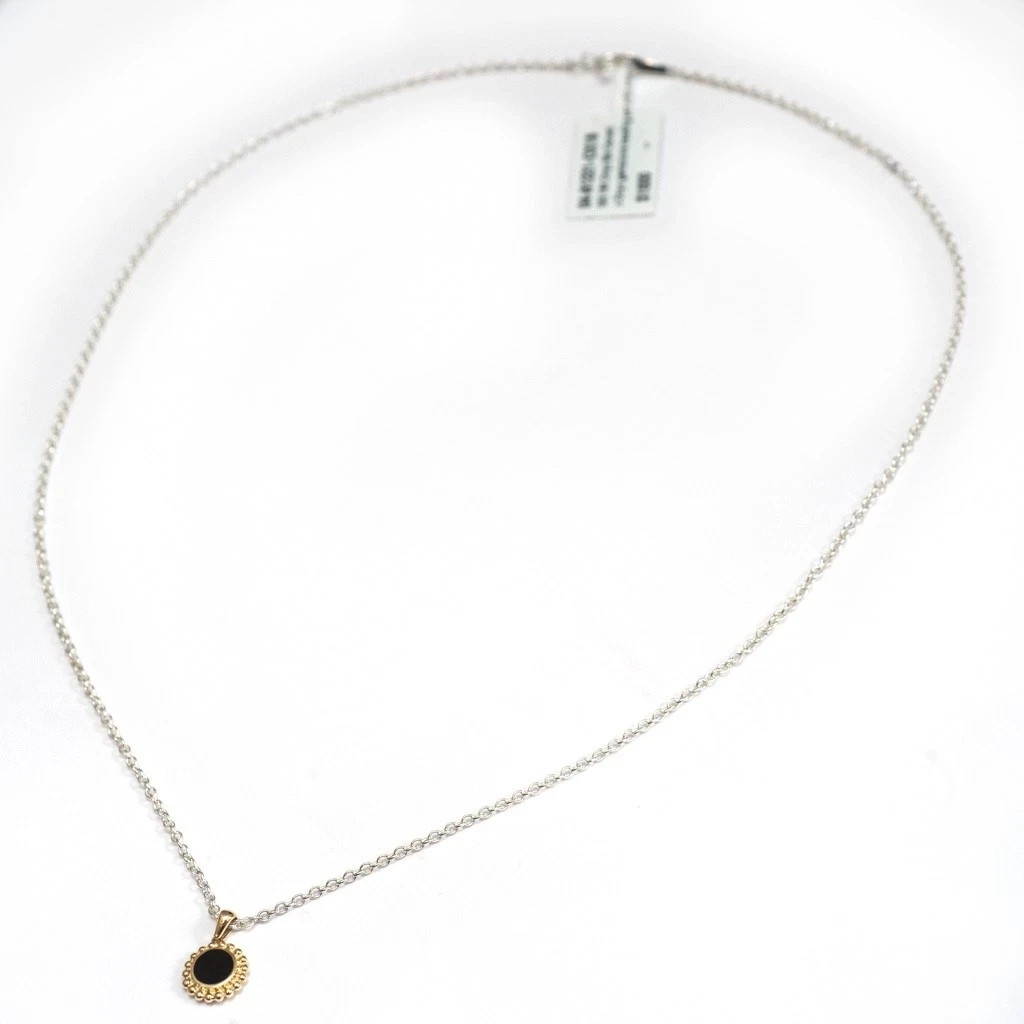 LAGOS Covet Necklace in Sterling Silver, 18K Gold, Black Onyx 18″ New Authentic