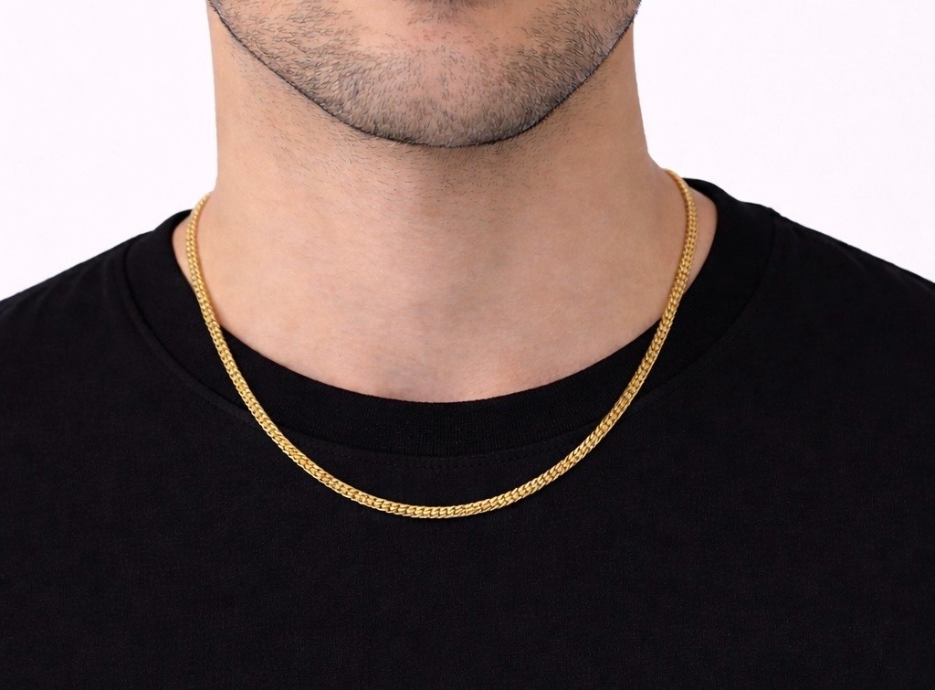 Italian 1/200 14K Yellow Gold Overlay Franco Chain Necklace 3mm Men Women