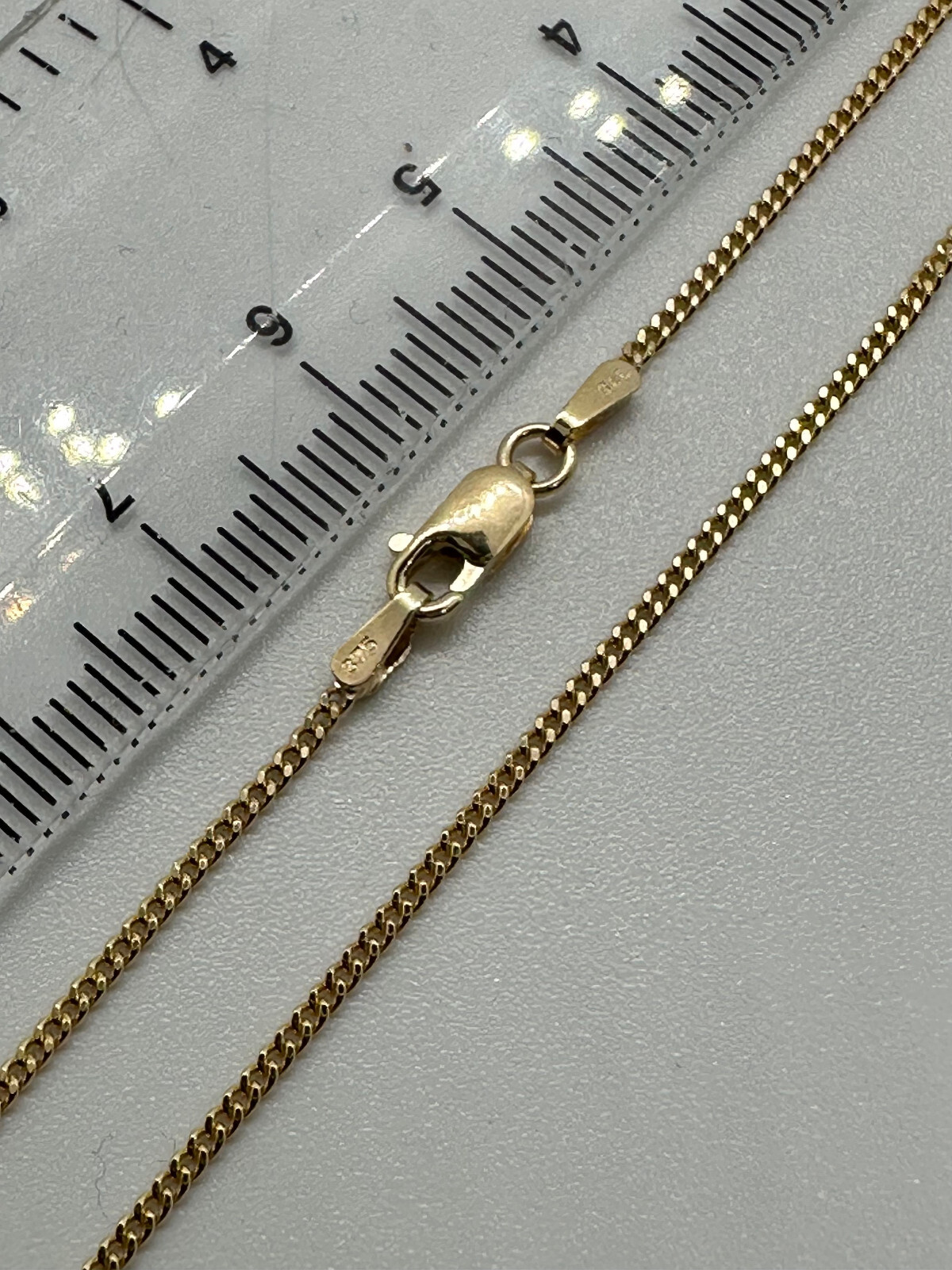 9ct Yellow Gold Solid Gold Curb 1.3mm Neck Chain 18 Inches / 45cm (006B)