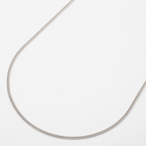Pt850 Solid Platinum 4.3g 1.2mm 2-Sided Curb Link Chain Necklace 23.5″ MIJapan