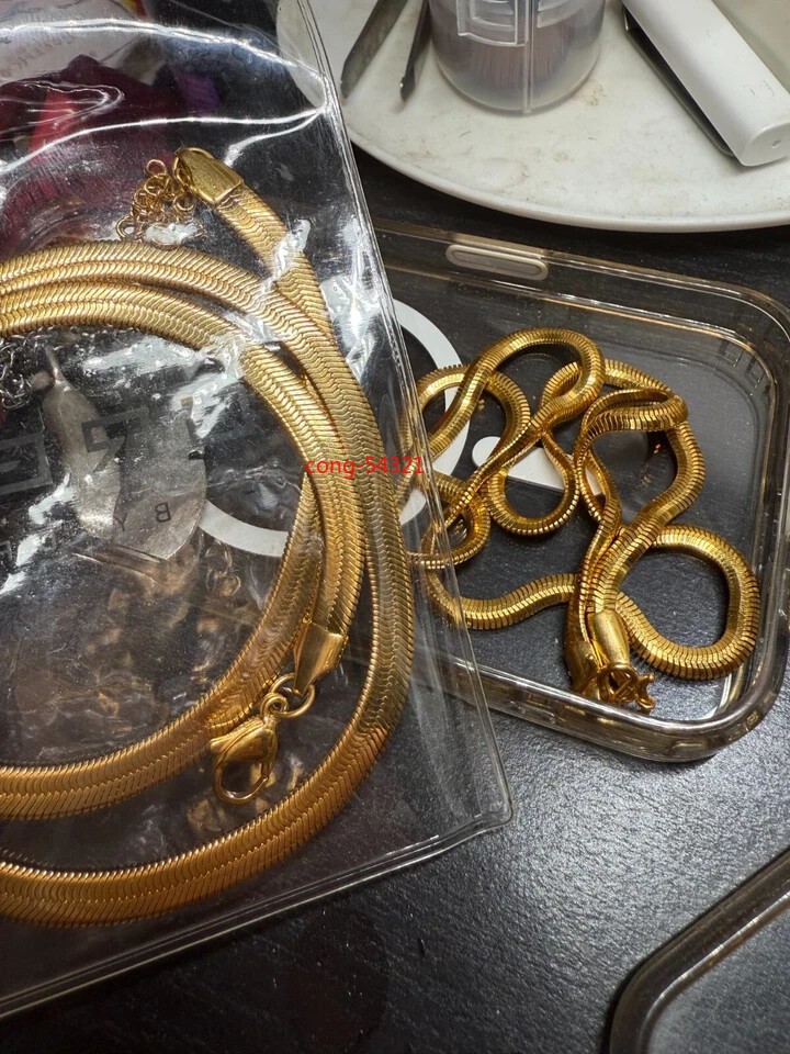 10K Solid Yellow Gold 5.5mm Flat Snake Chain Necklace 20″-
