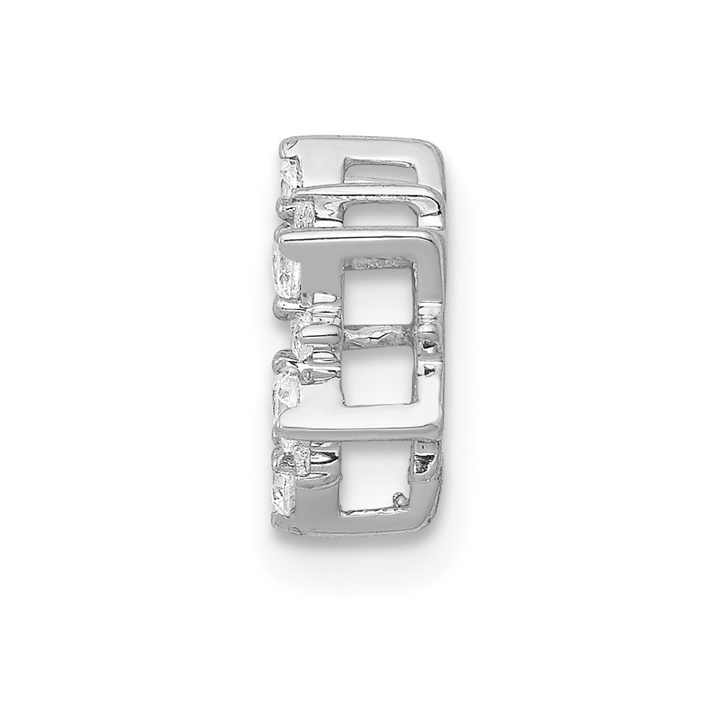 10k White Gold Diamond Fancy Circle Chain Slide Gift for Mother