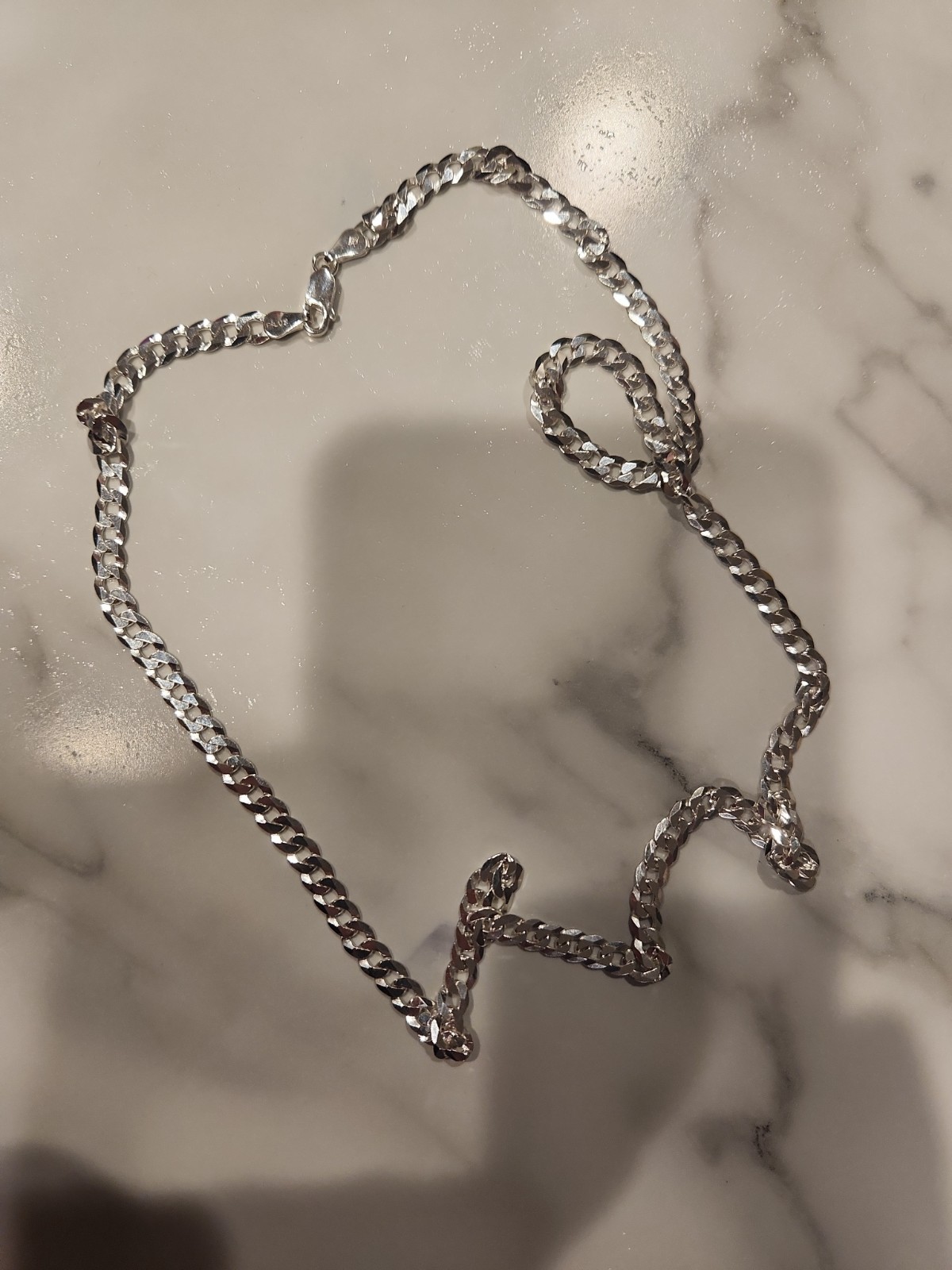 925 sterling silver Cuban necklace 16grams 24″ 5mm