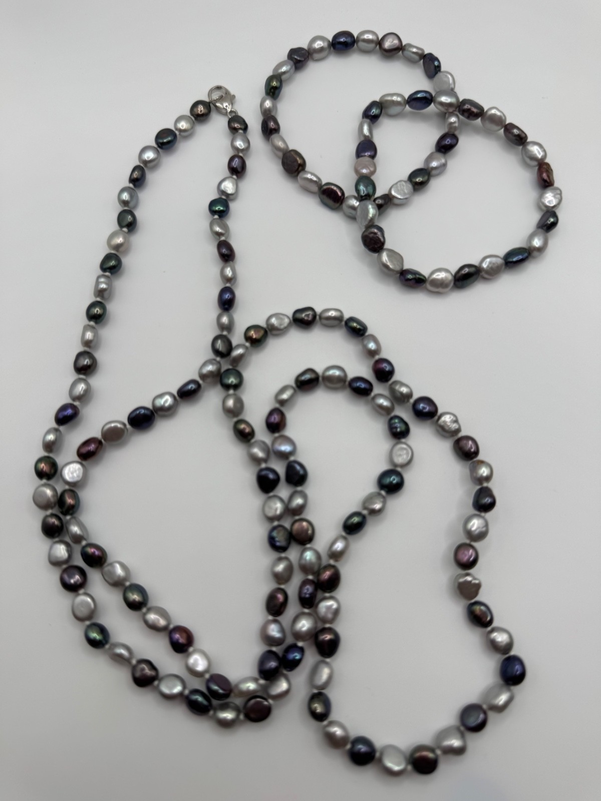 Honora Cultured Pearl Multicolor Sterling Silver Necklace & Stretch Bracelet Set