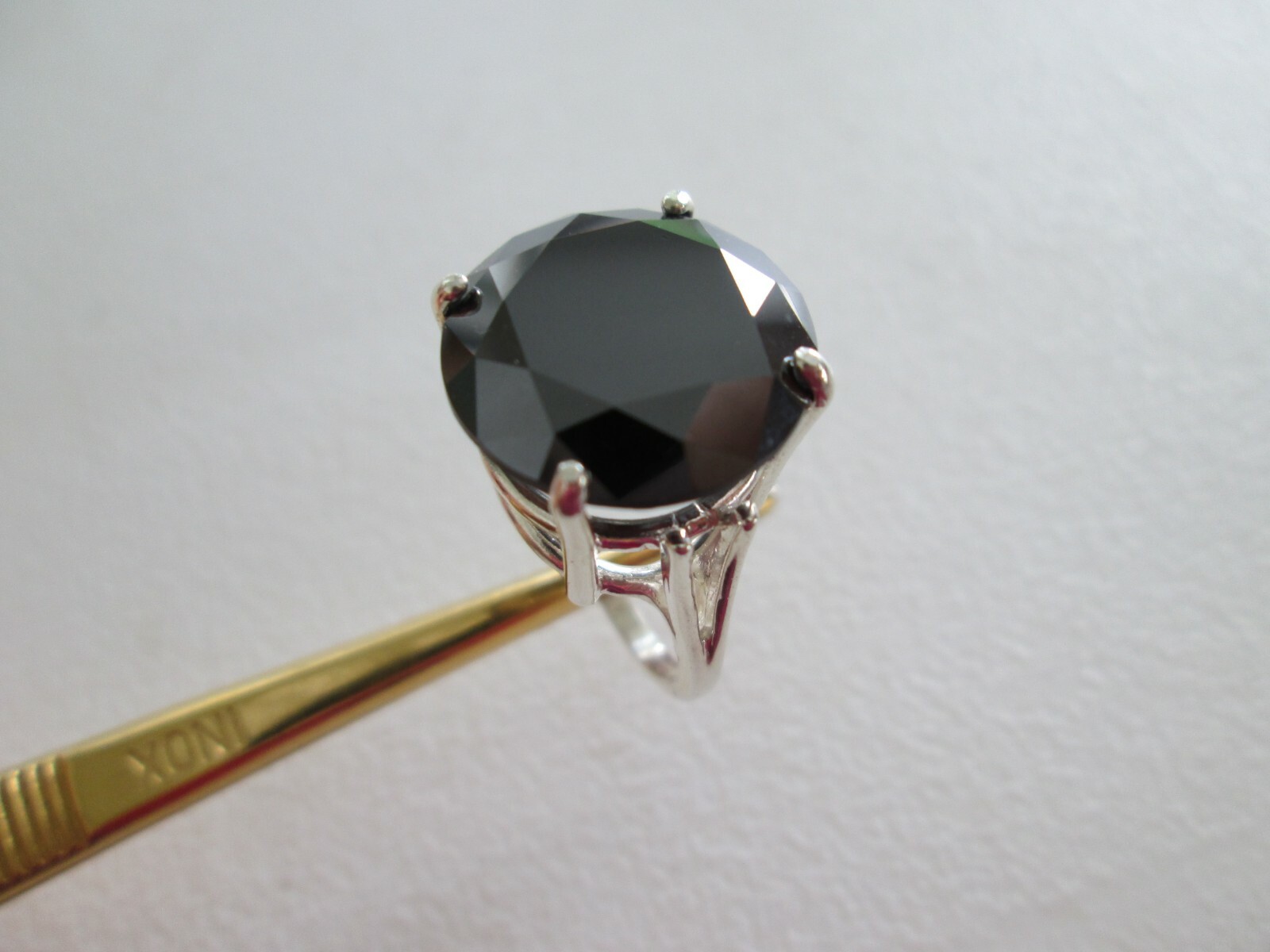 11.25ct REAL BLACK DIAMOND RING,MANY SIZES,CERTIFICATE AUTHENTICITY w/DIA TESTER
