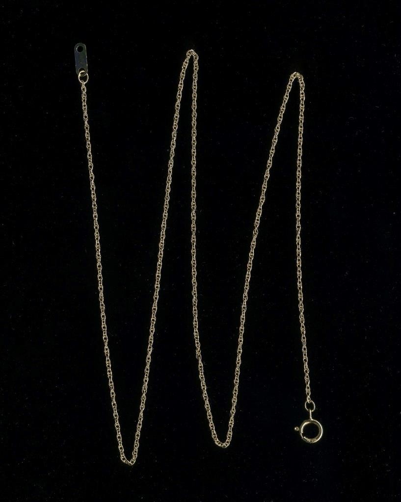 New 10K .97 Gram Solid Yellow Gold 18″ Singapore Rope Pendant Necklace Chain (NB