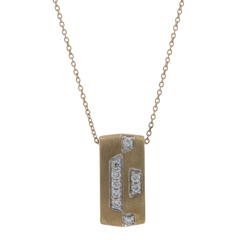 Kallati Diamond Geometric Pendant Necklace 17 3/4″ – Yellow Gold 9k Round .25ctw