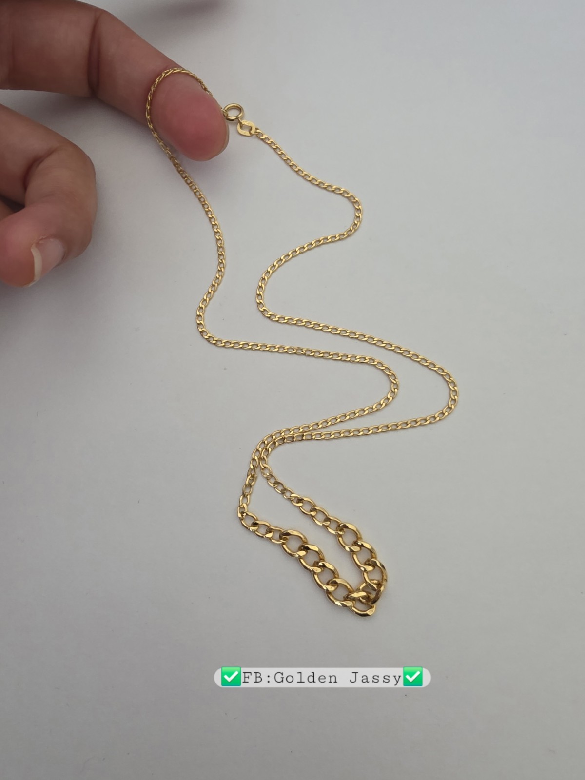 18K Real Gold Cuban Chain 17.5″long