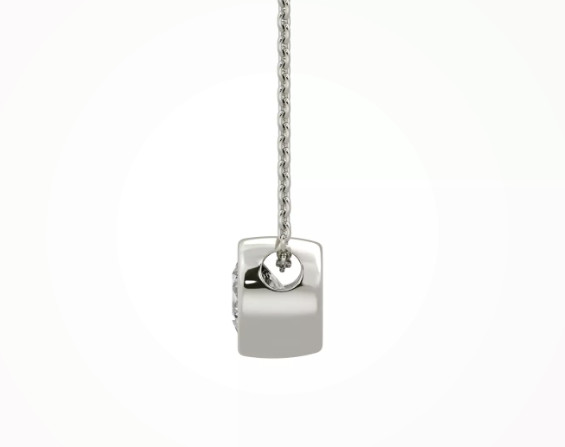Bezel Solitaire Lab Diamond Silver Necklace 0.25 Ct. Tw. – In Original Box