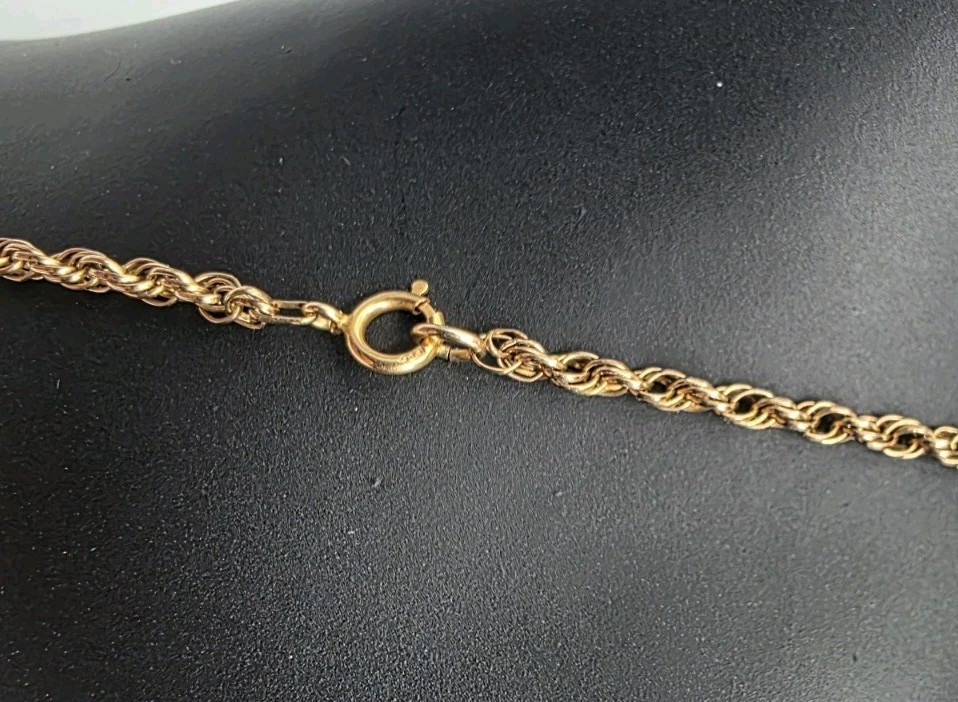 Unique Vintage 14K Yellow Gold Long Braided Rope Style Chain Necklace 585 8.5g