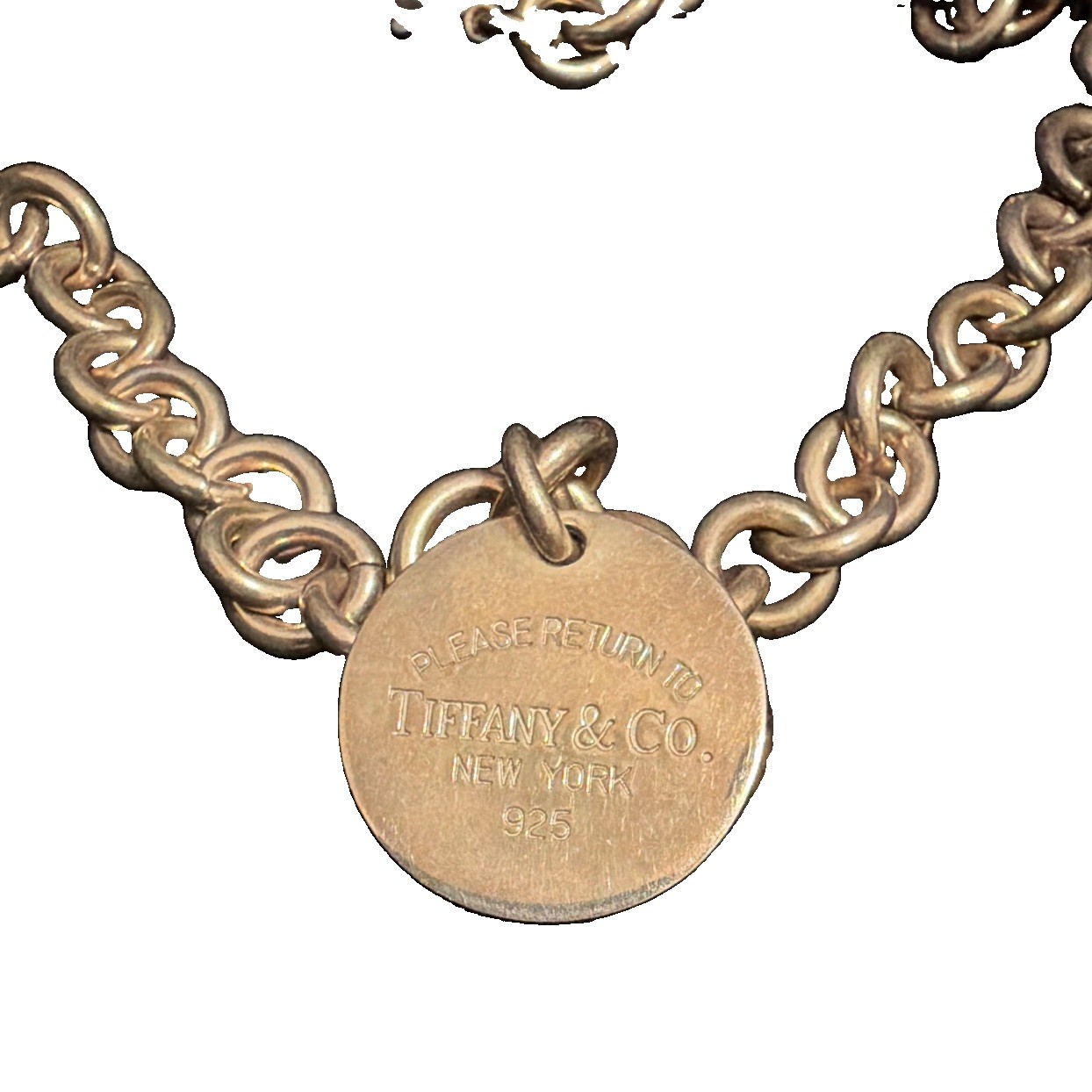 Tiffany & Co. Return to Tiffany 925 Sterling Silver Round Tag Necklace 16in