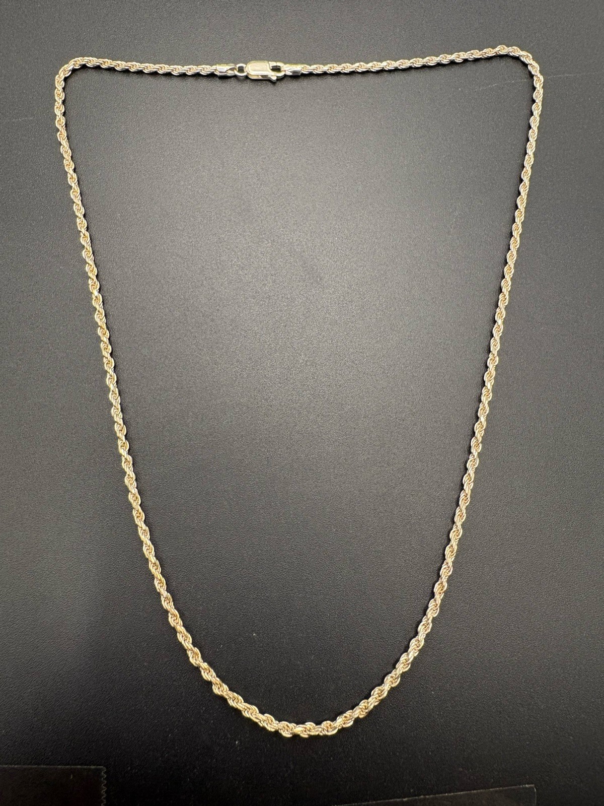 20″ EUC Sterling Silver Rope Chain 2.25MM 9 Grams C19