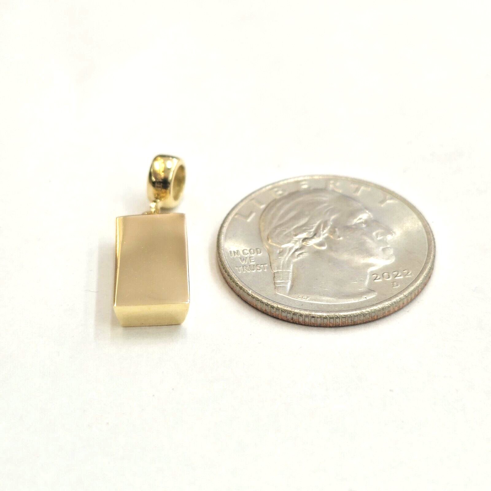 14k Yellow Gold Tiny 999.9 fine gold bar brick bar 1kg Pendant Charm Gift 2.2g