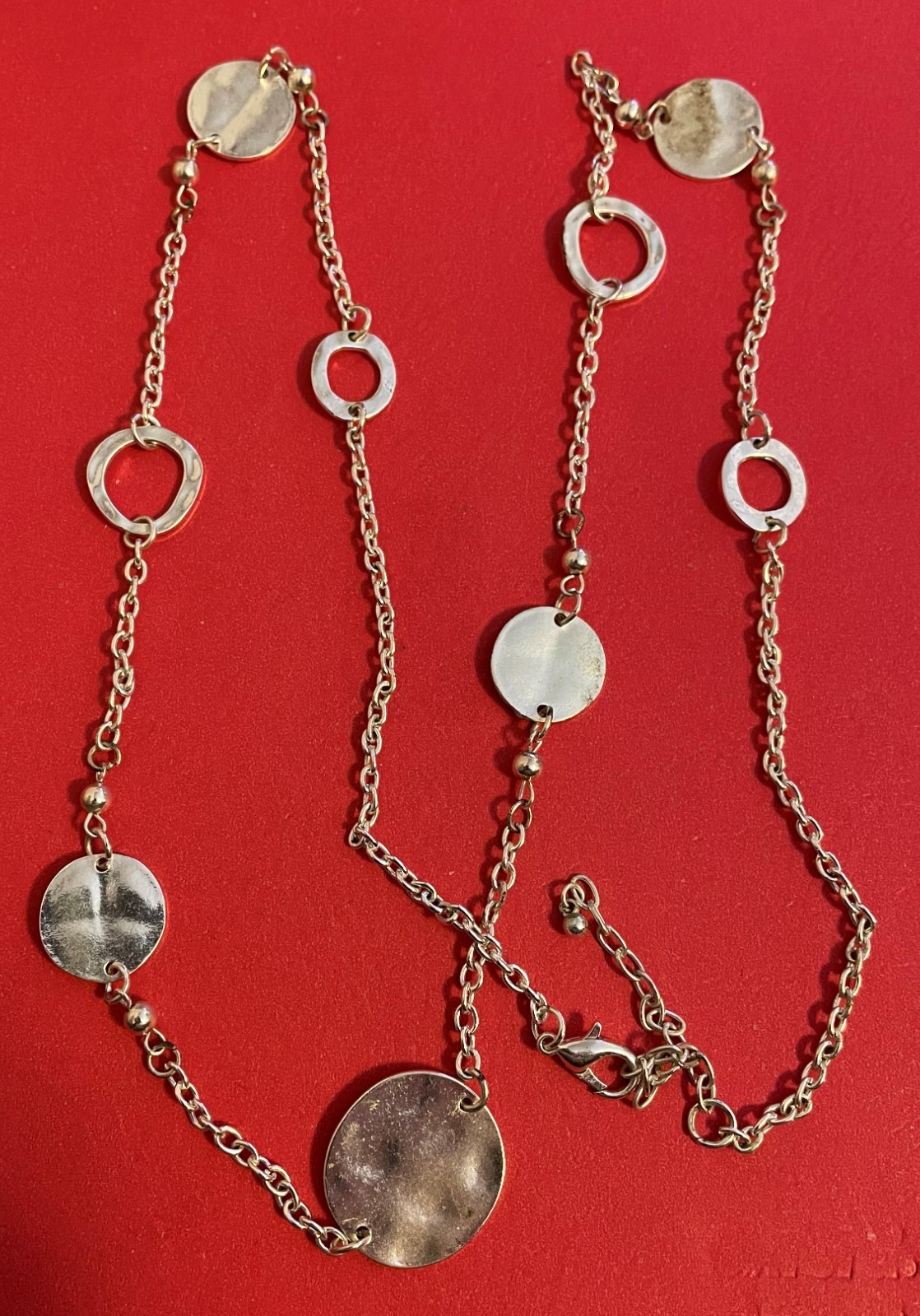 Decorative Sterling Silver 32 Inch Necklace – as shown
