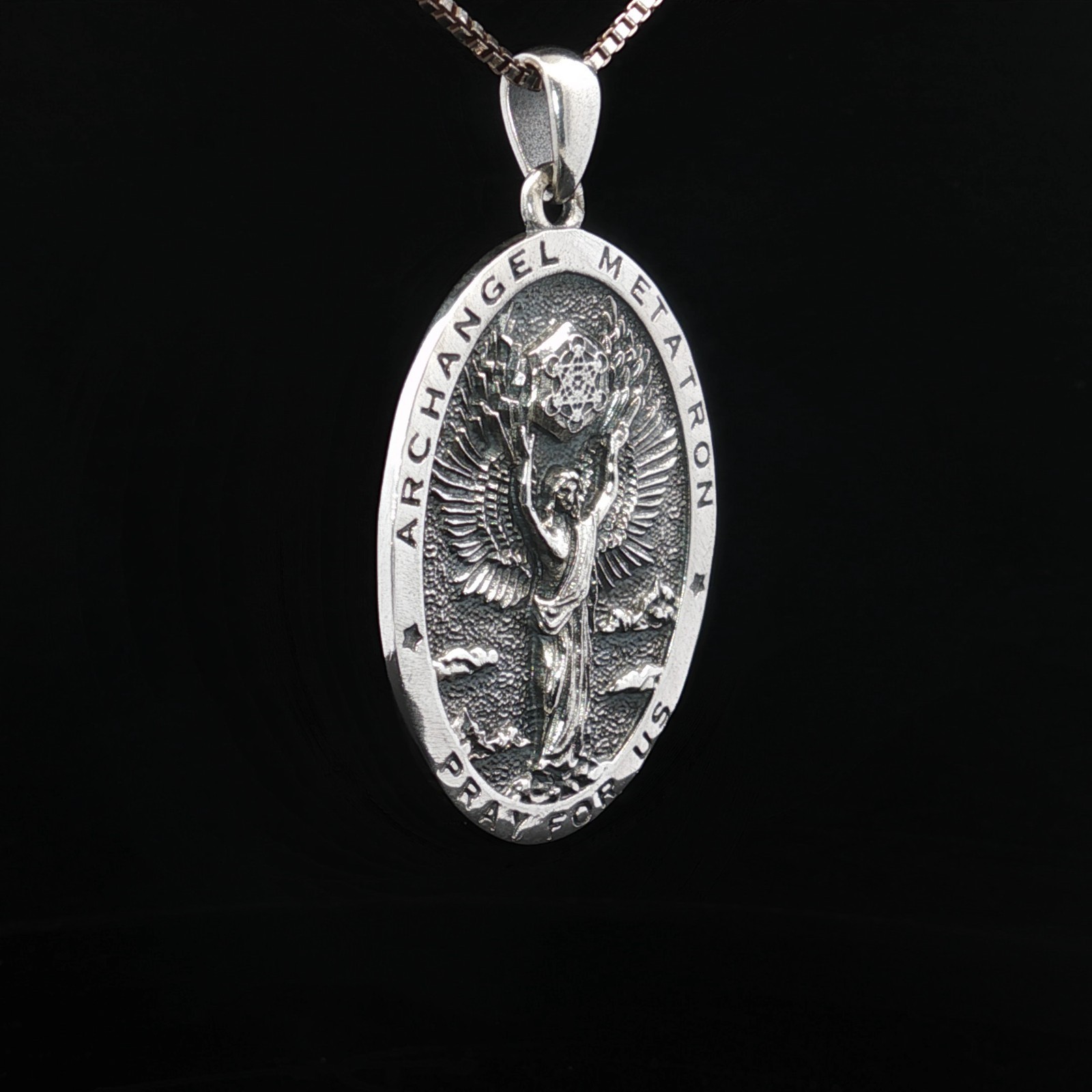 Sterling Silver Archangel Metatron Pendant Necklace