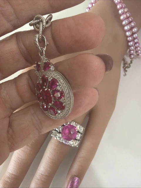 2Ctw Lab Created Pink Diamond Pendant Sterling Silver 14k White Gold Plated