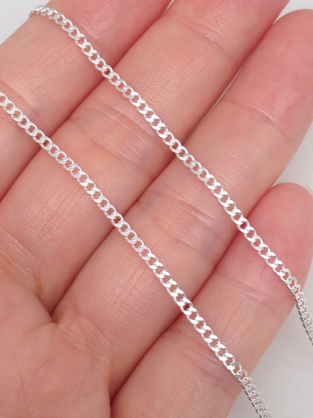 Sterling Silver 925 Cuban Link Chain Necklace Men Women 2mm 16″ 18″ 20″ 22″ 24″