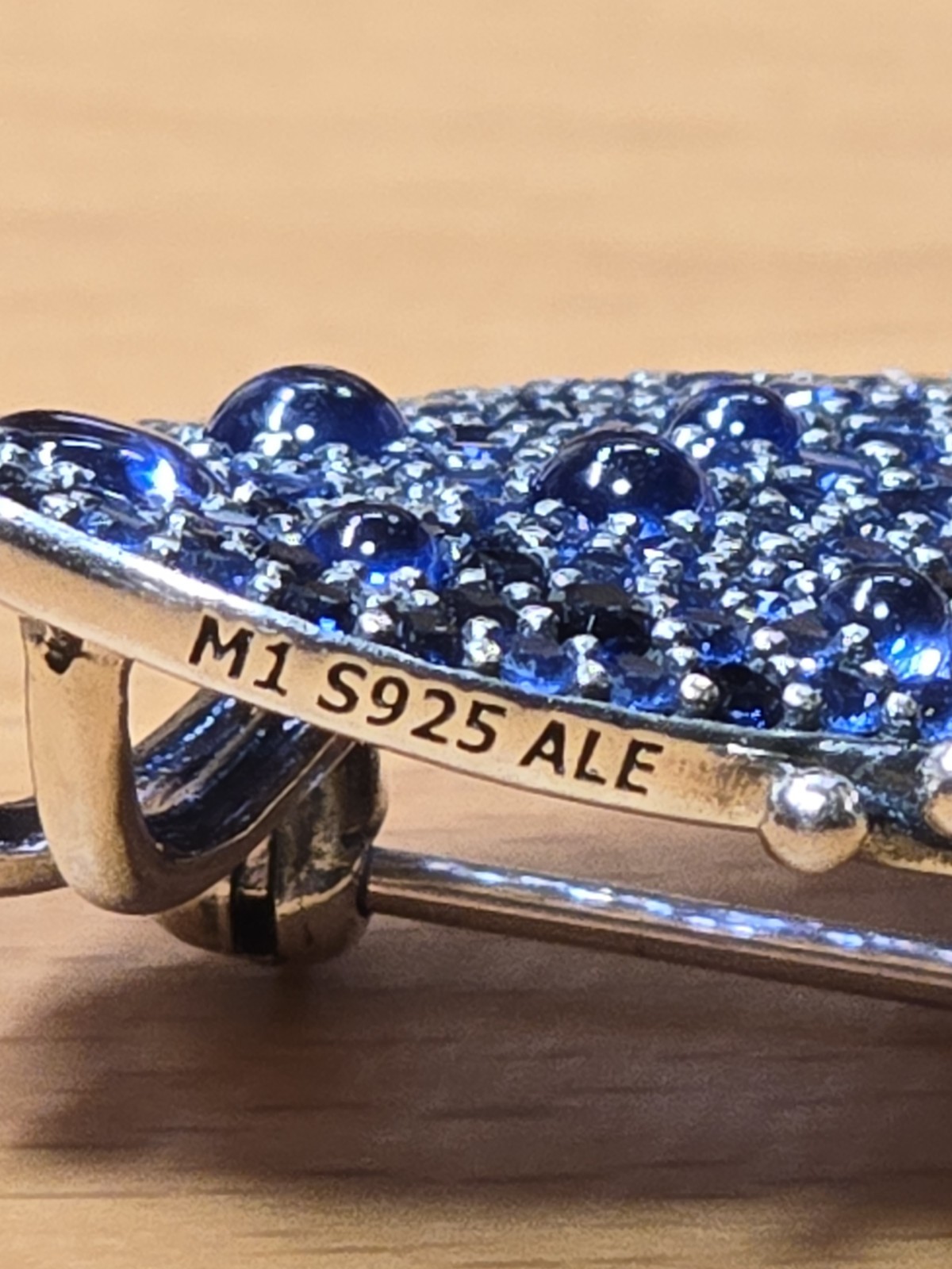 Pandora Blue Pave Butterfly Brooch Pendant S925 ALE Sterling 697996NCB