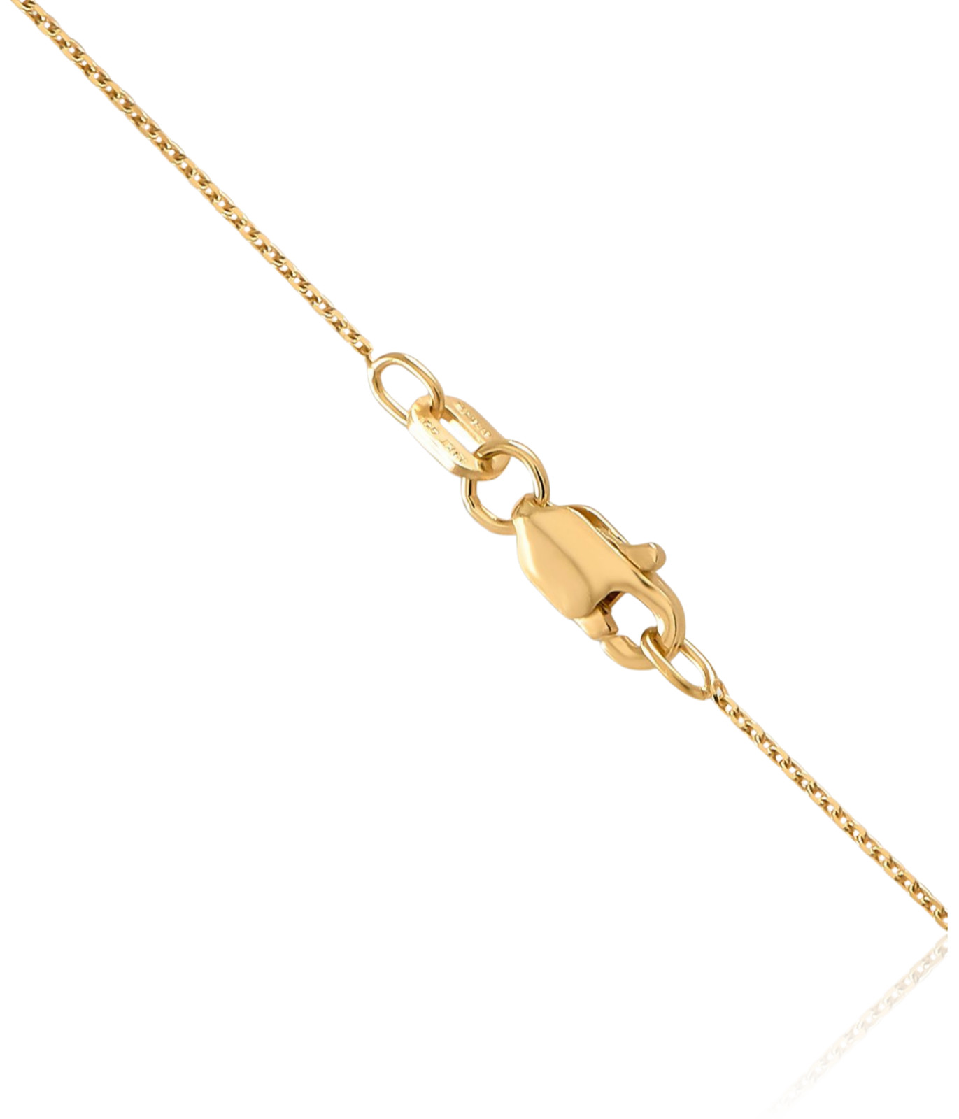 14K Solid Yellow Gold 0.65mm Dainty Round Cable Chain Necklace Diamond