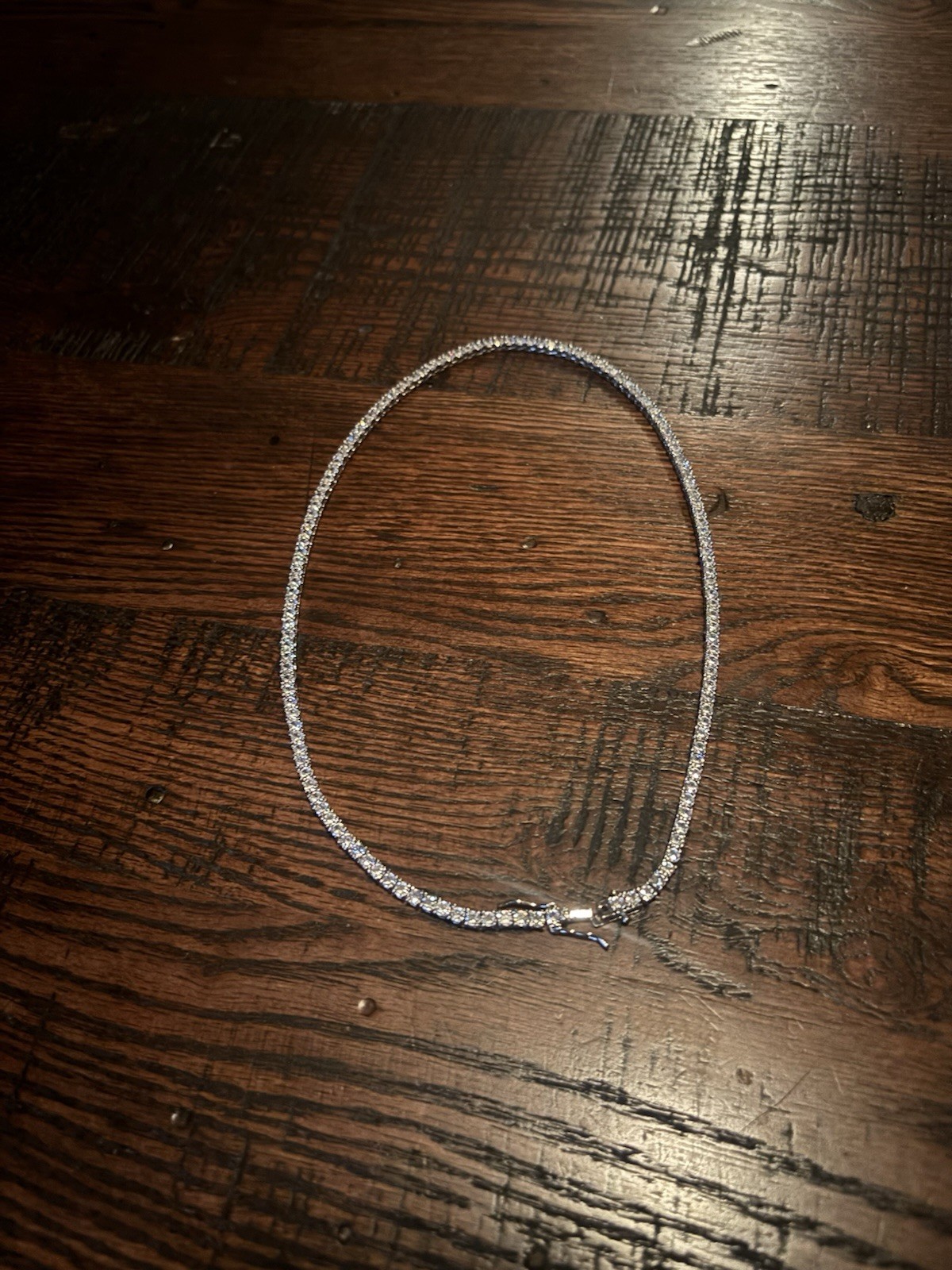 VVS Moissanite 18-inch Tennis Chain 3mm 925 Sterling Silver, D Color Pass Tester