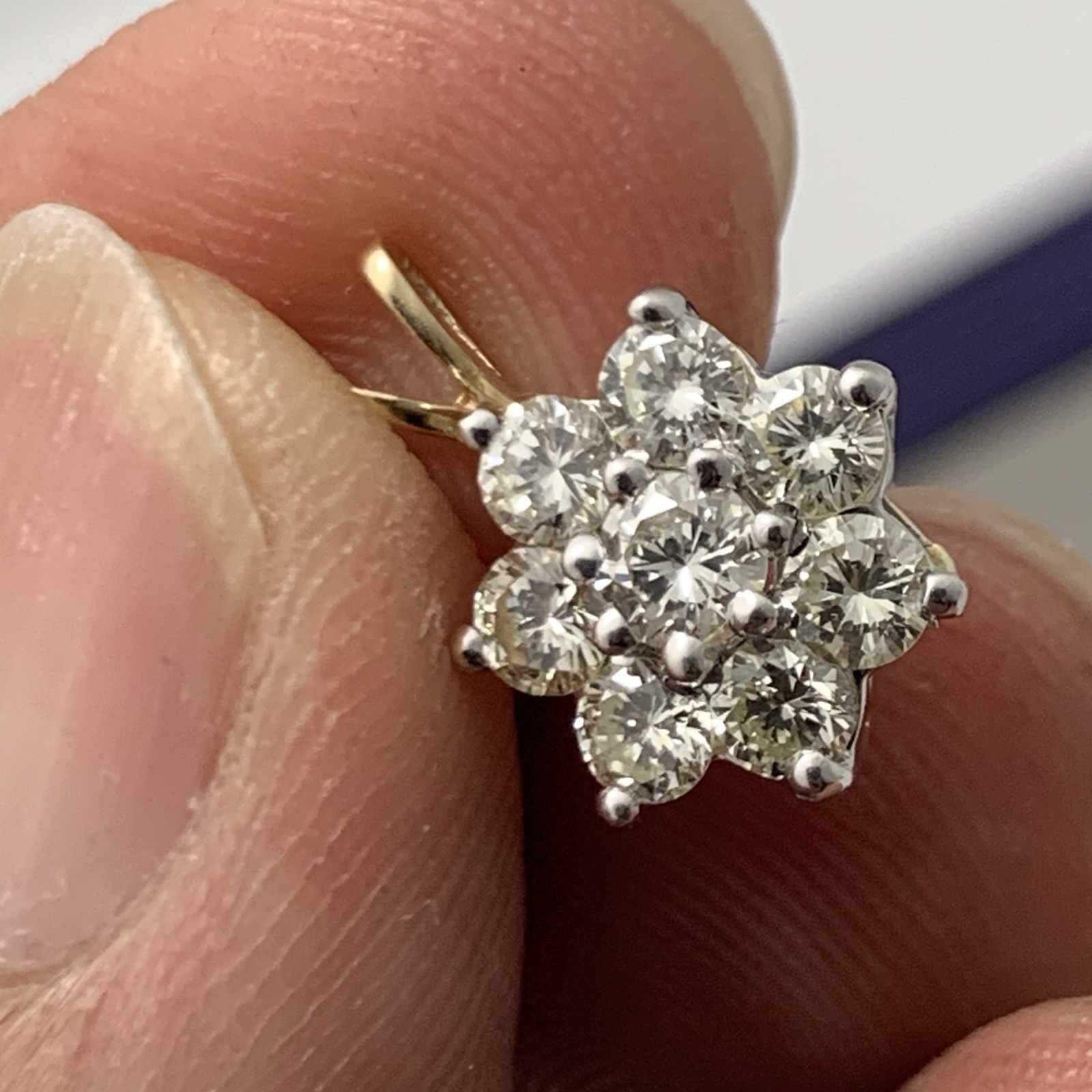 0.85TCW Natural Round Diamond 14k Solid Yellow Gold Wedding Anniversary Pendant