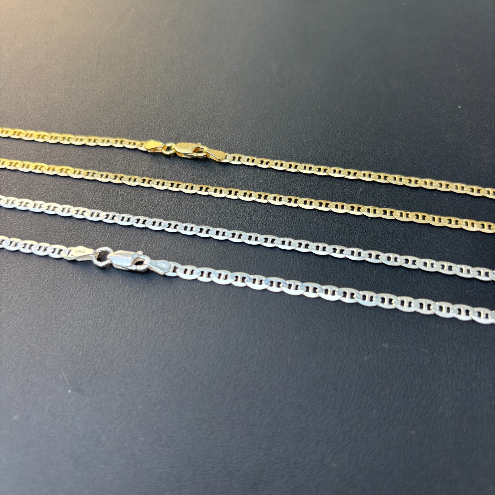 3mm Mariner Chain Necklace – Real Solid 925 Sterling Silver Or 14k Gold Vermeil
