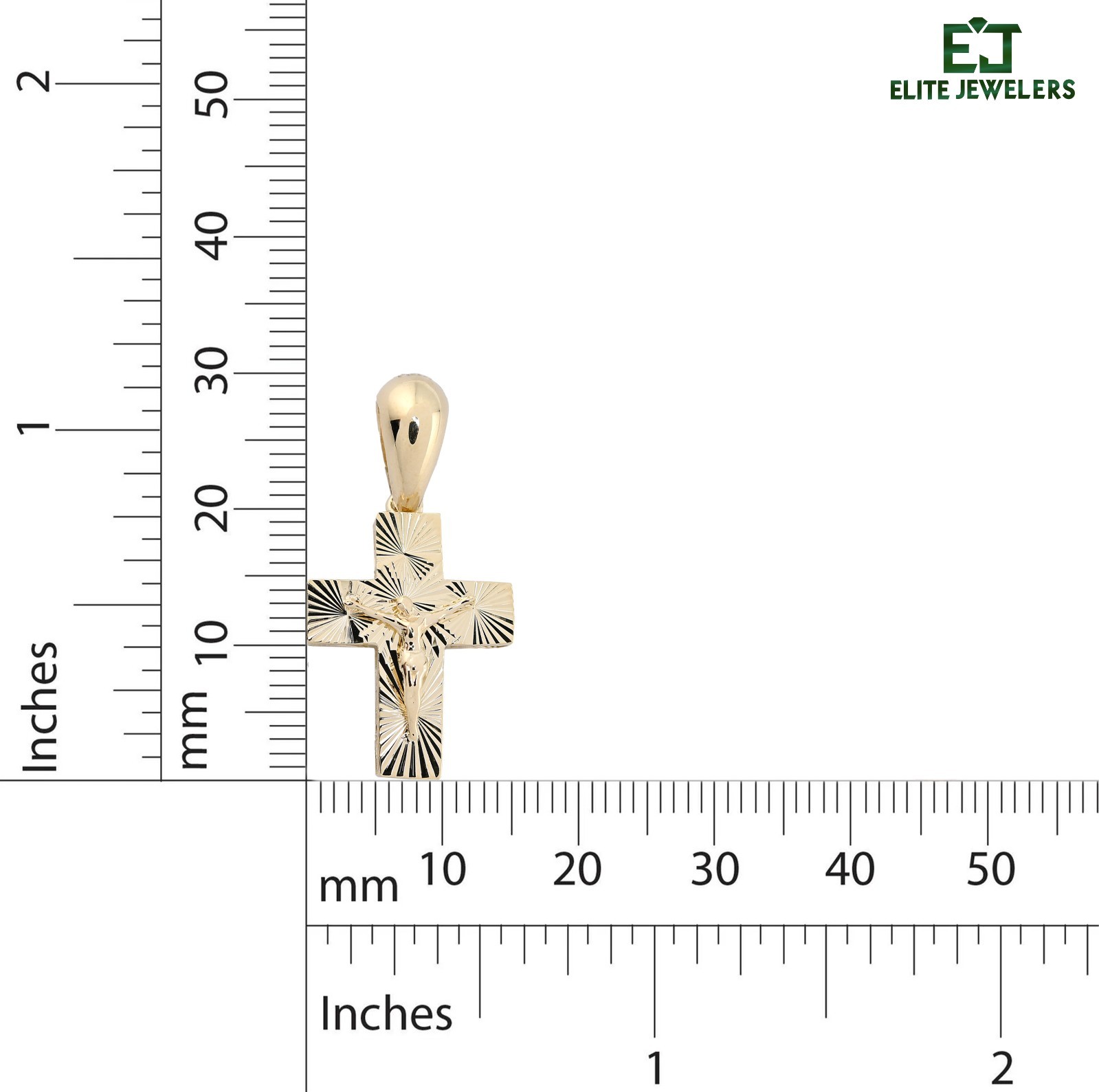 10k Yellow Gold Religious Crucifix Cross Pendant 1.5g Unisex Adults Charm