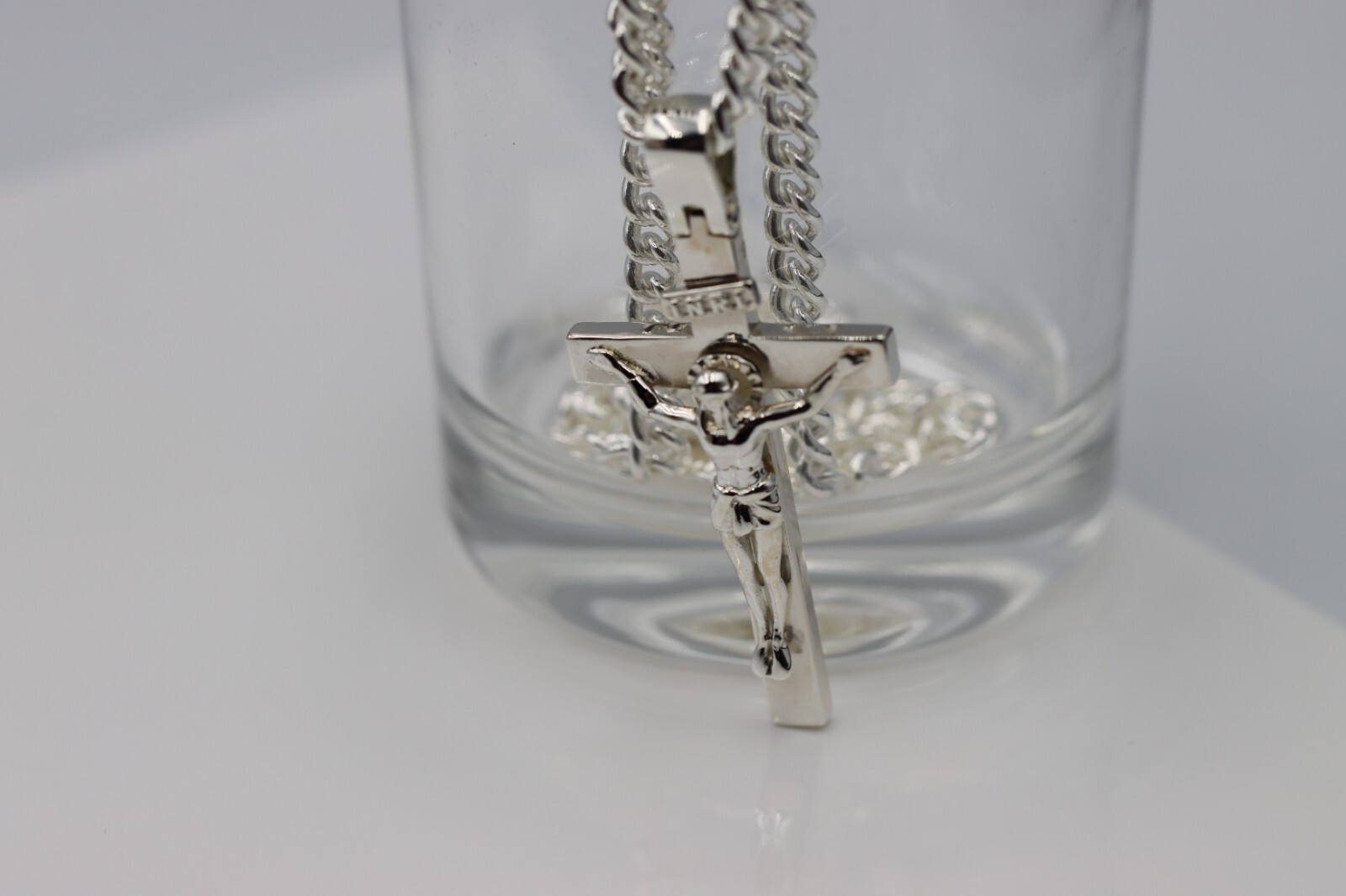 Genuine Sterling Silver Solid Heavy Crucifix Cross Pendant + 70cm Necklace Chain