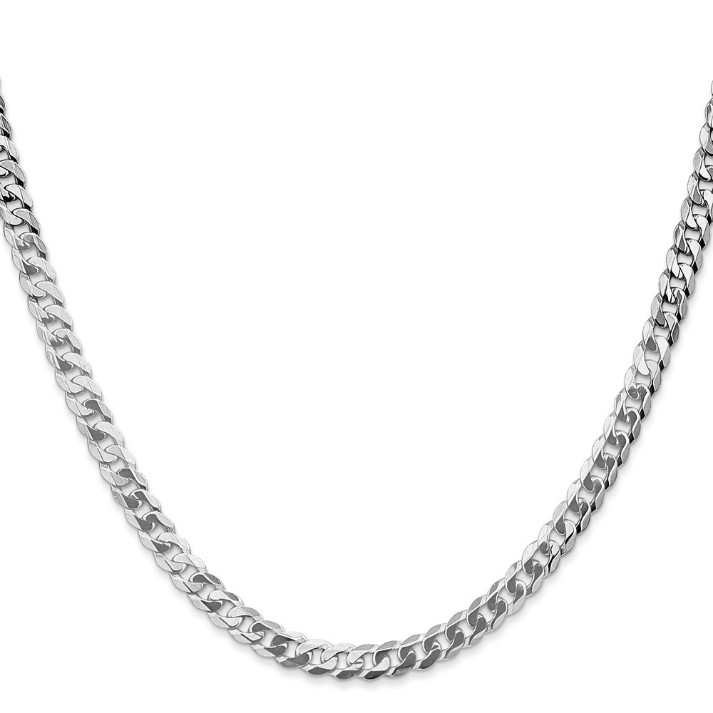 14K White Gold 2.2-9.5mm Curb Chain Necklace 7-30 Inch Mens Womens