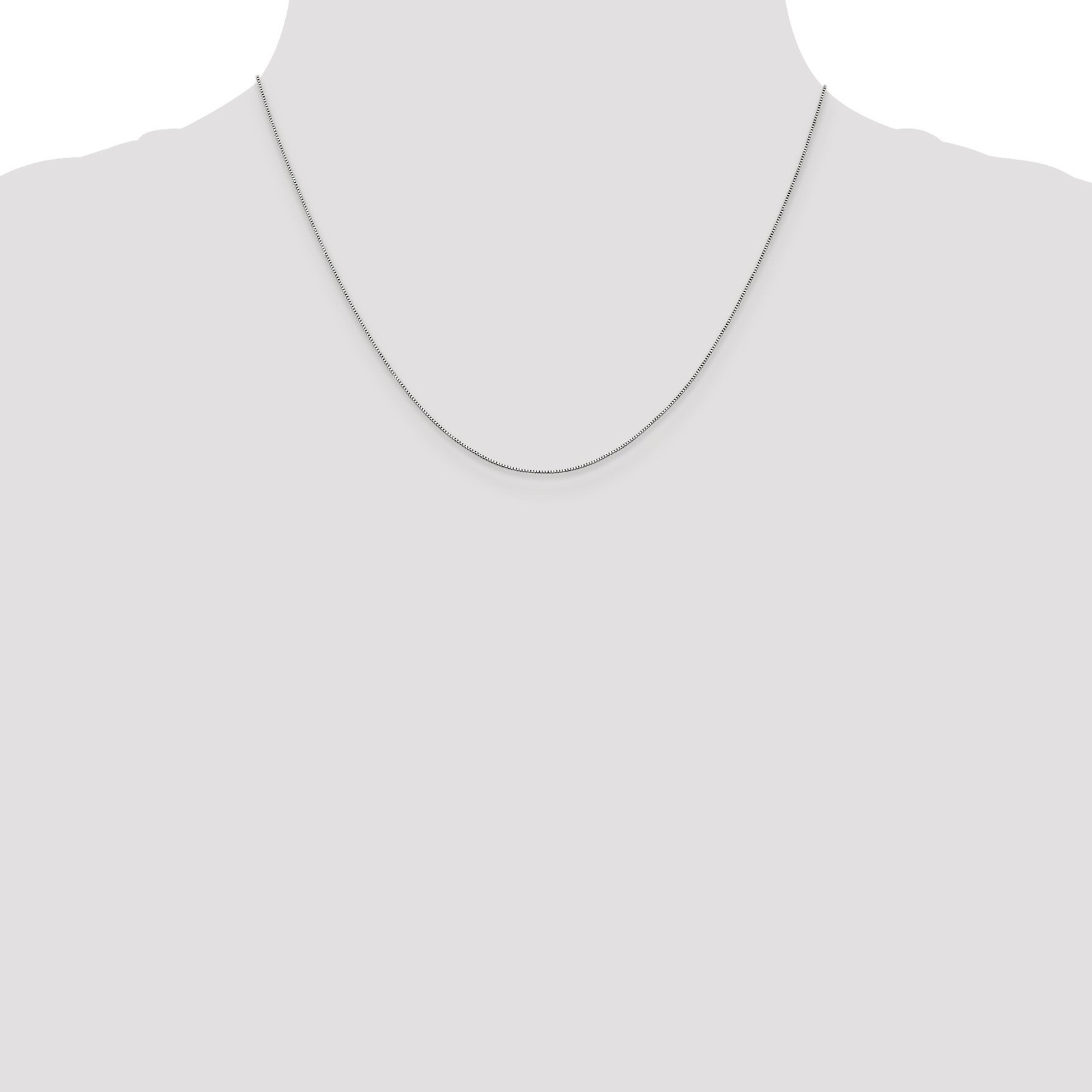 14K White Gold .5mm Box Chain Necklace Jewelry 18″