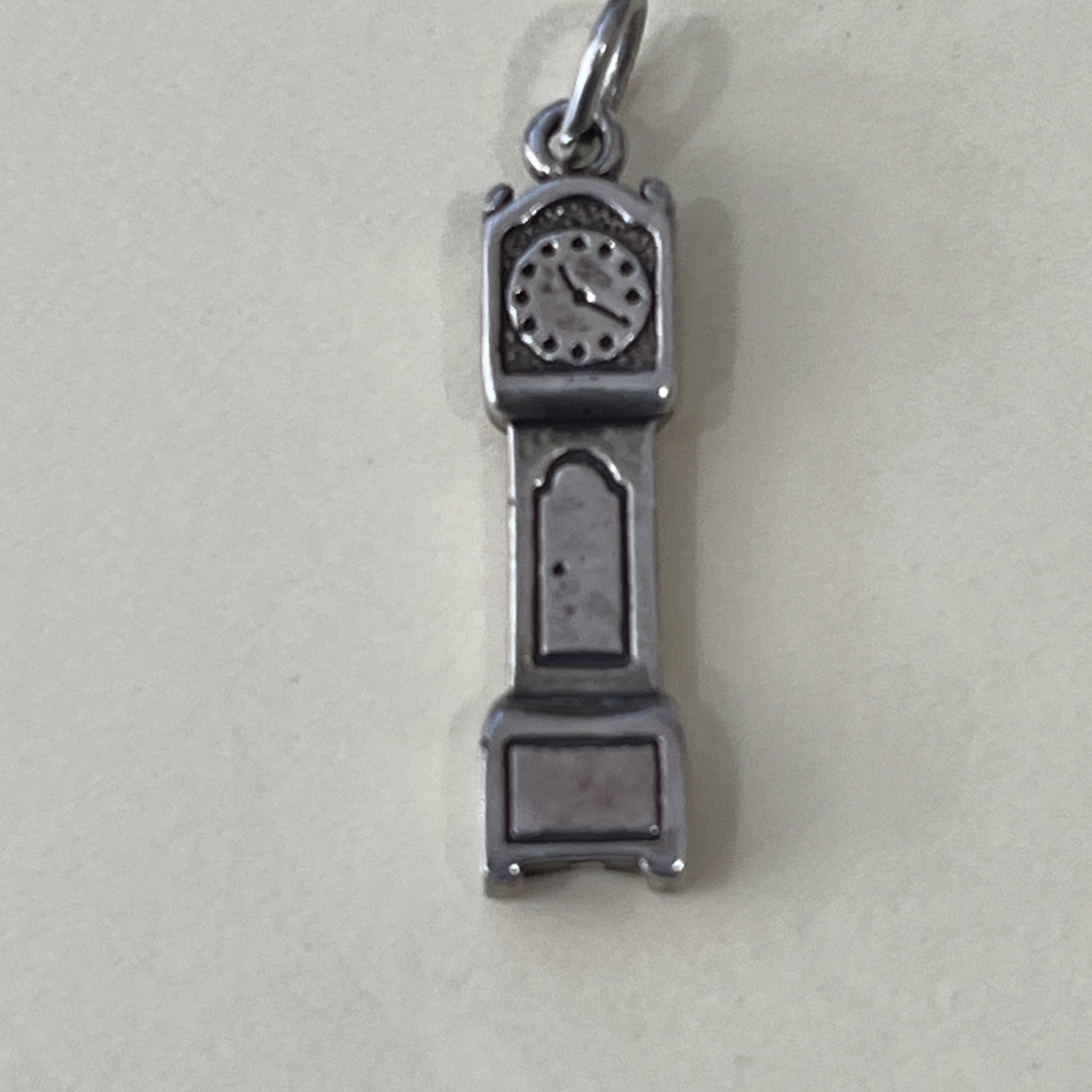 Sterling Silver GRANDFATHER CLOCK Charm Or Pendant ESTATE SALE FIND Stamped