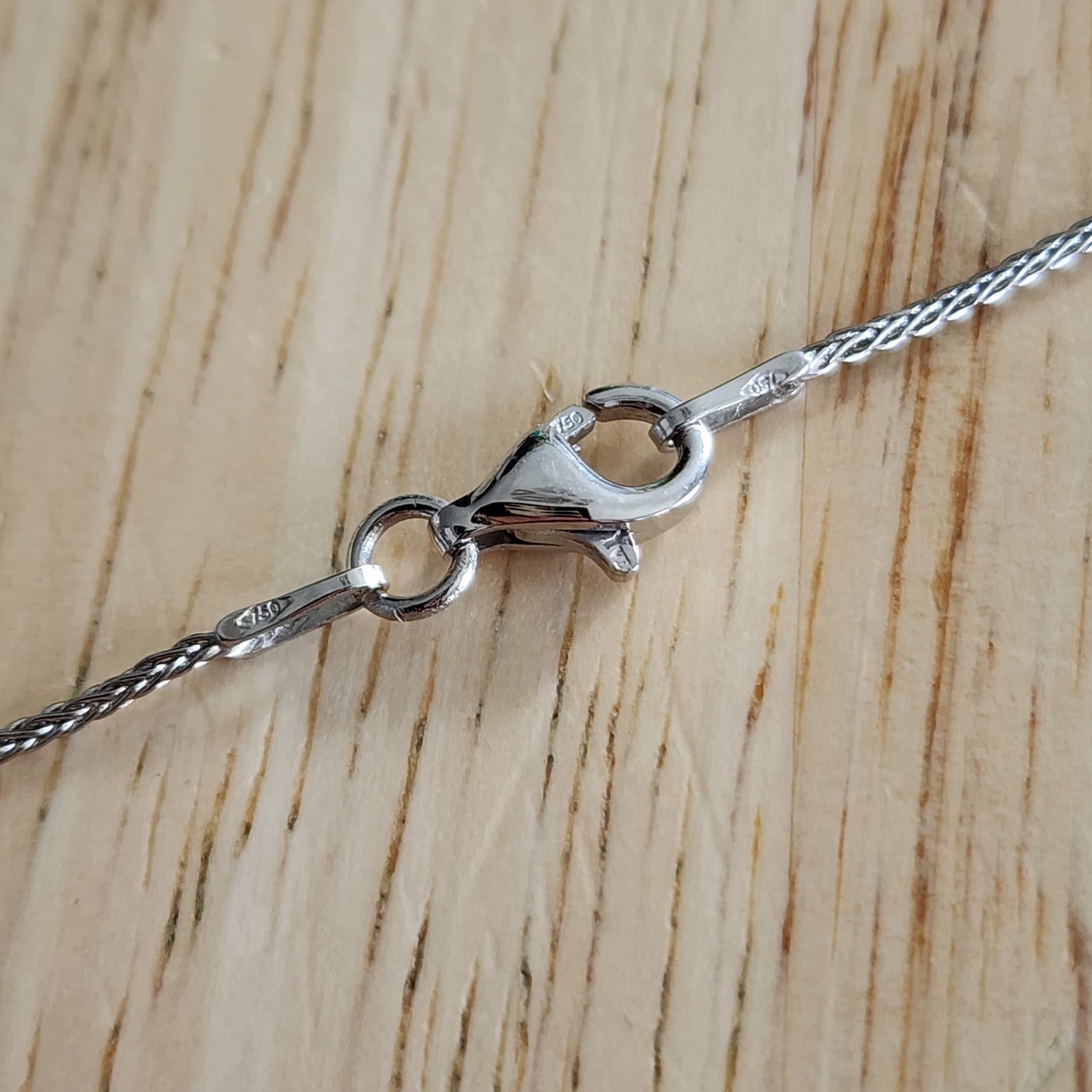 18k white gold YVEL BIWA COLLECTION pearl diamond pendant wheat chain necklace
