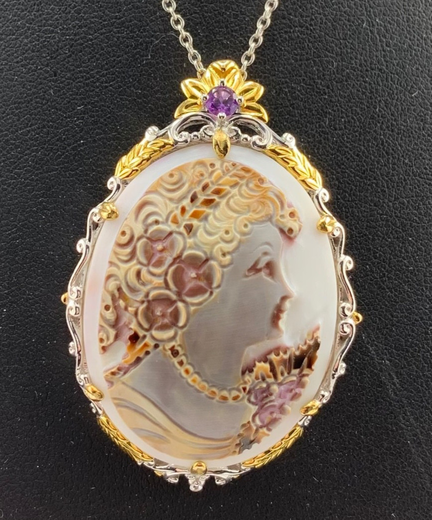GORGEOUS MICHAEL VALITUTTI GEMS EN VOGUE II CAMEO NECKLACE! ORIGINAL TAGS!