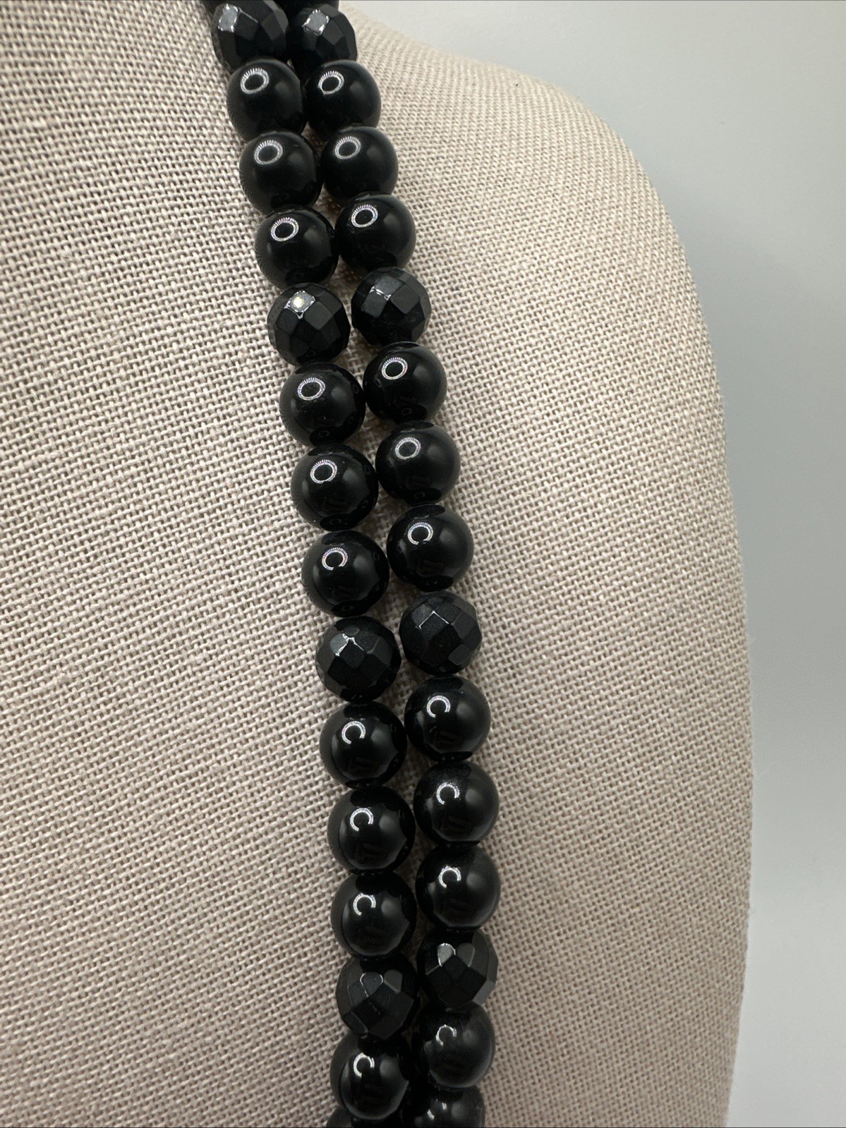 Jay King Natural South African Black Midnight Chalcedony 8mm 40” Beaded Necklace