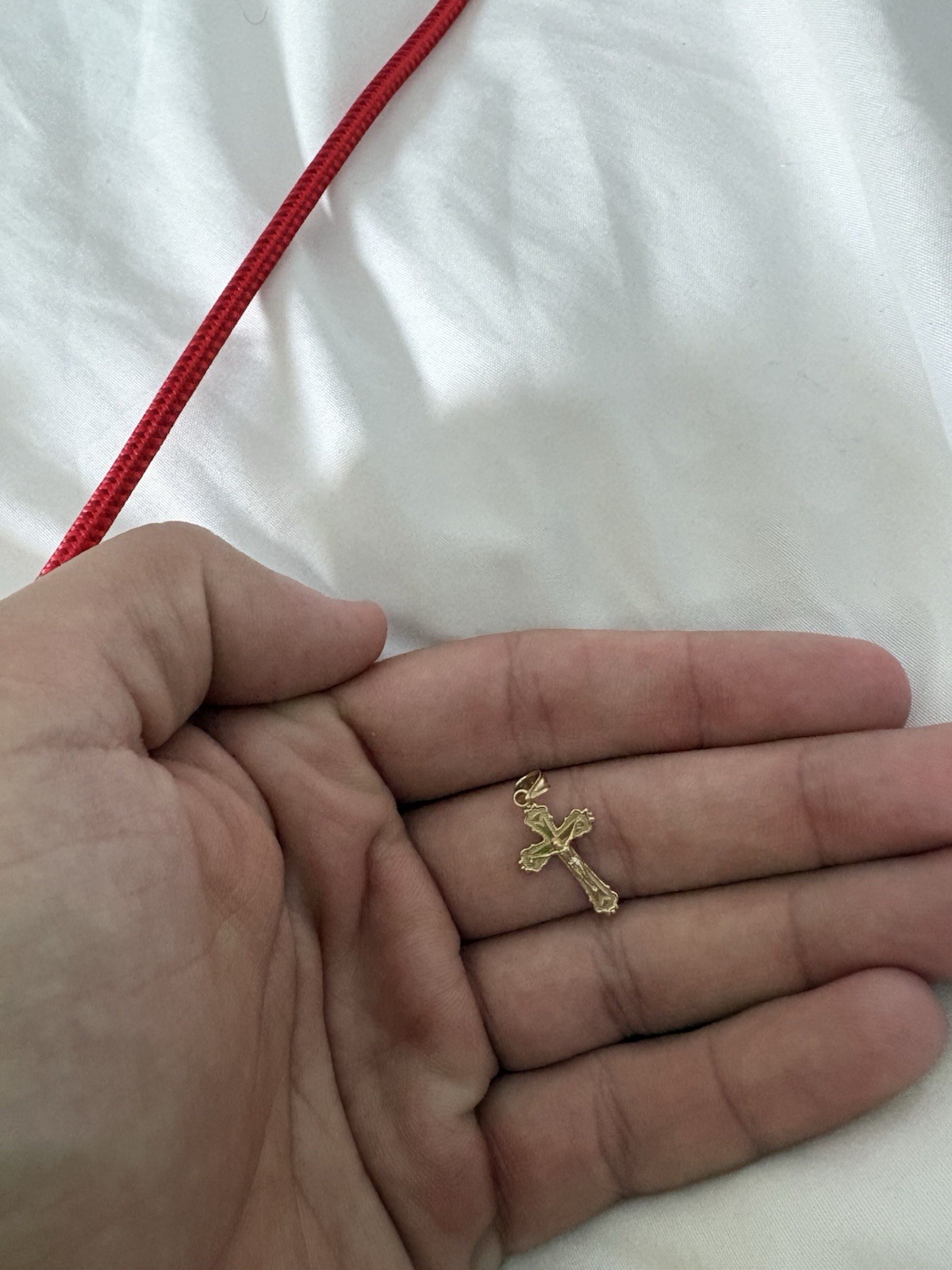 Yellow Gold 10K Real Crucifix Pendant New Dainty Small