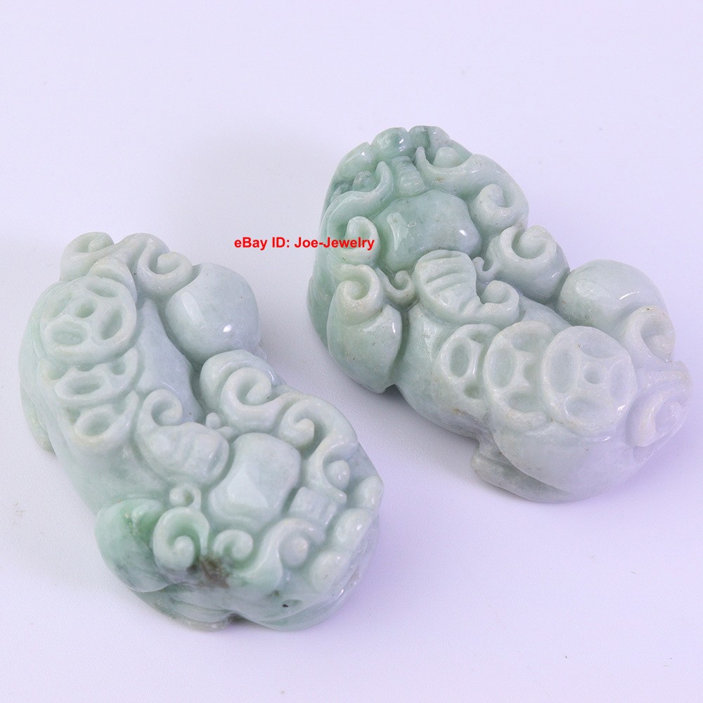 Natural Grade A Green Jadeite Pendant A Couple Of Pixiu (Male and Female) #01