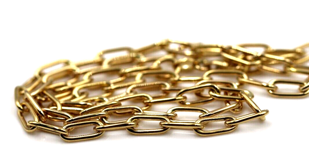 Genuine 9ct 9k Yellow Gold Handmade Paper Clip Paperclip 55cm Necklace
