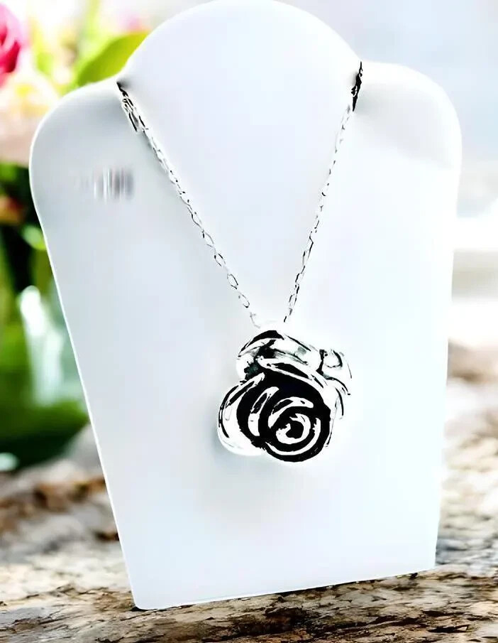 Lightweight, 925 Silver Elegant Rose Pendant – Chain Sold Separate 1510