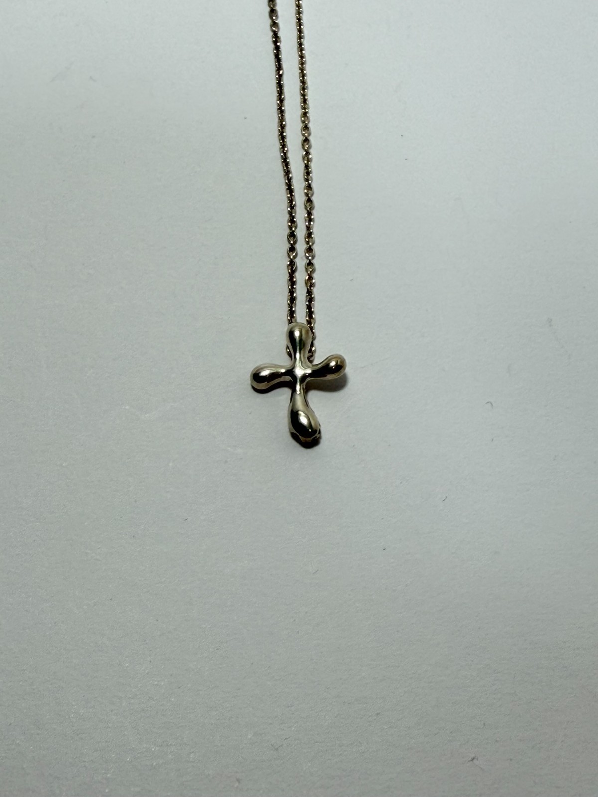 Tiffany & Co. Cross Small Pendant Necklace Peretti Silver925 excellent F/S